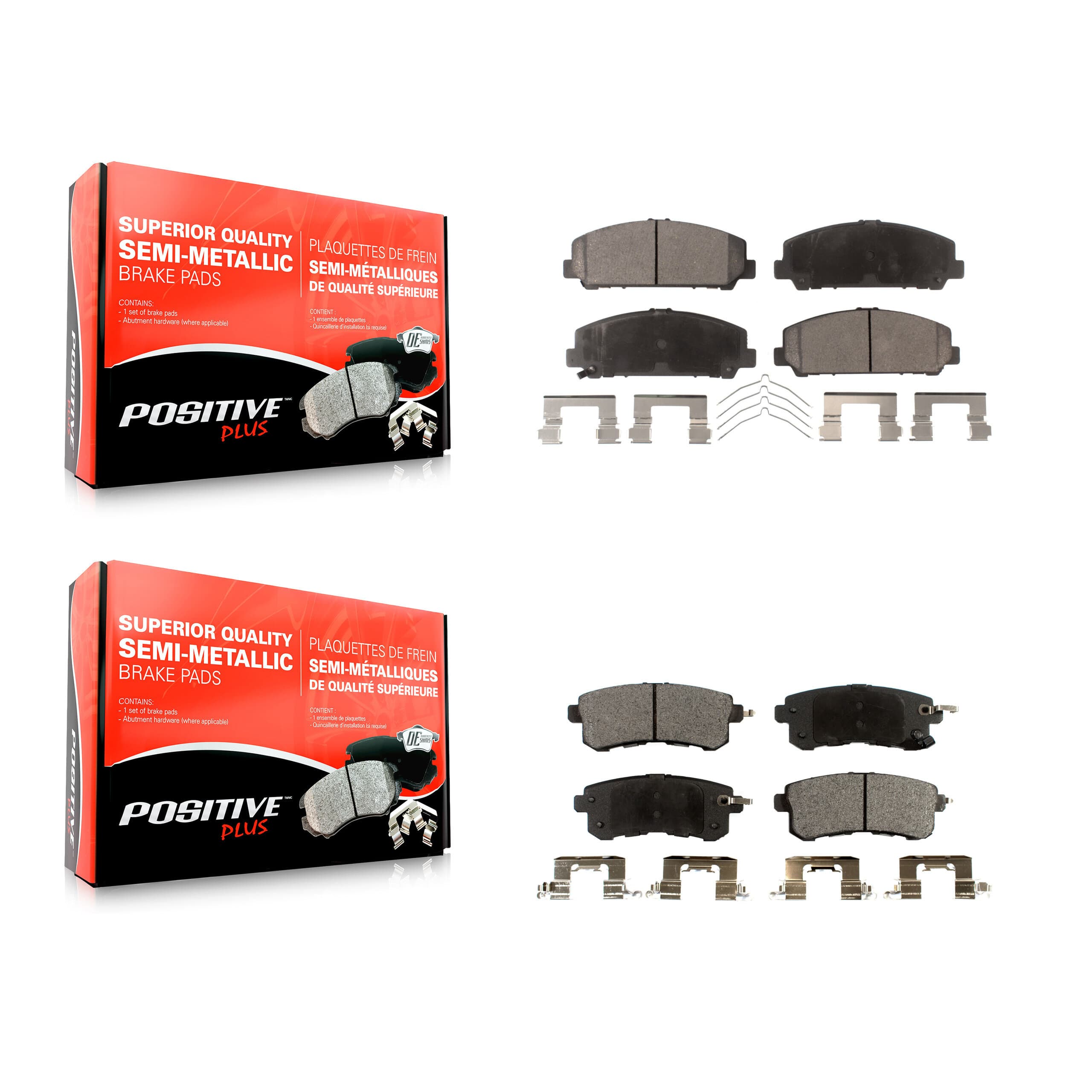 Positive Plus - KPF-100209 - Front and Rear Disc Brake Pad Kits image 1