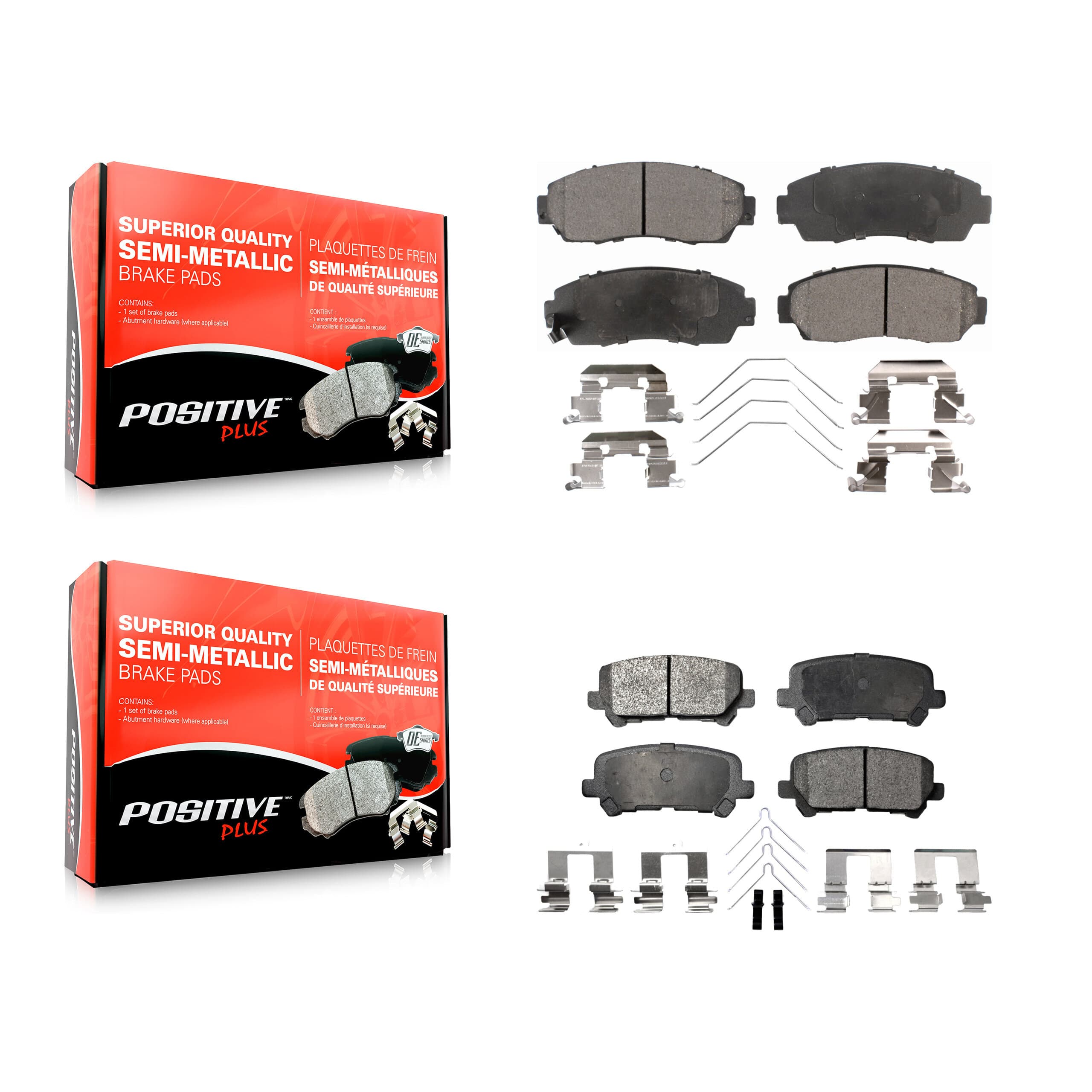 Positive Plus - KPF-100211 - Front and Rear Disc Brake Pad Kits image 1