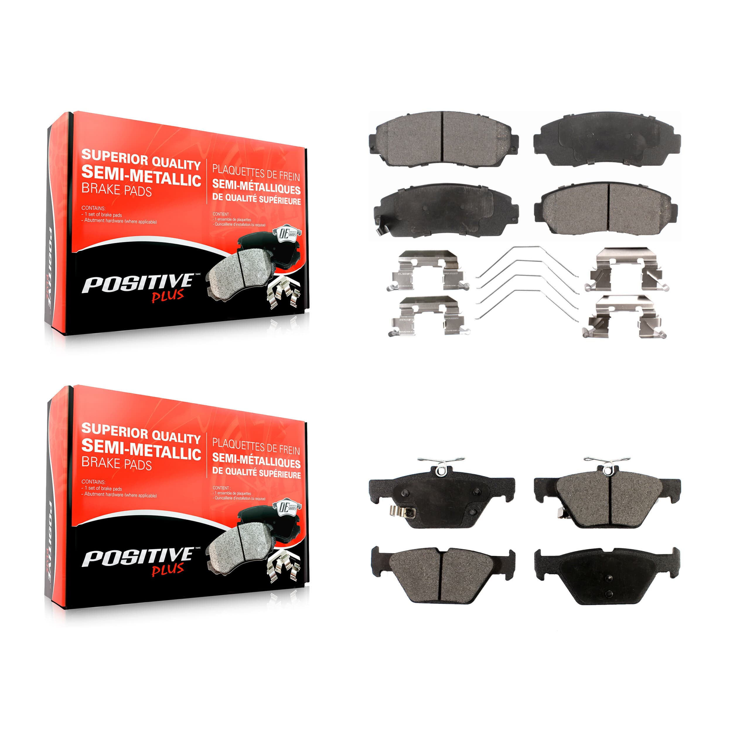 Positive Plus - KPF-100212 - Front and Rear Disc Brake Pad Kits image 1