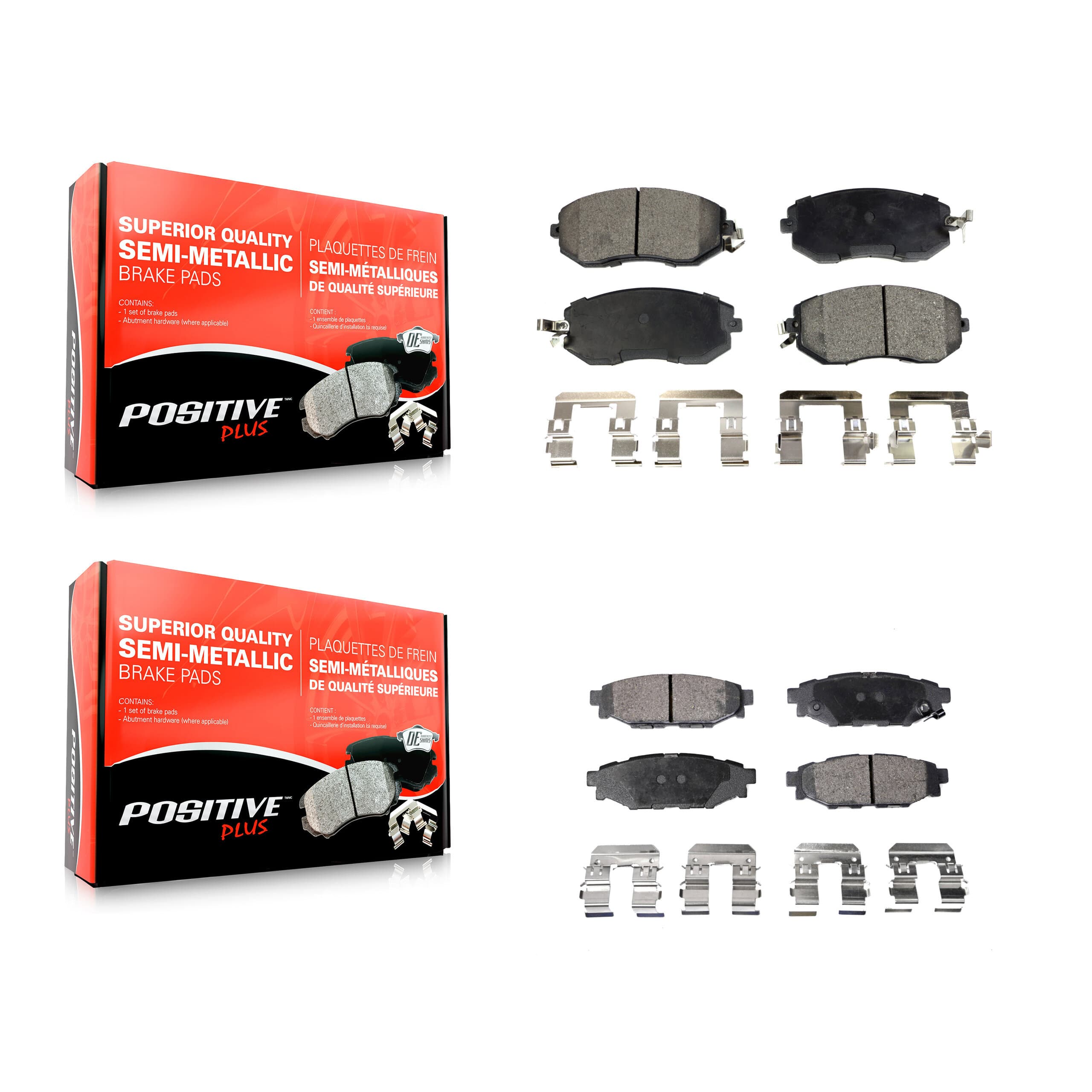 Positive Plus - KPF-100216 - Front and Rear Disc Brake Pad Kits image 1