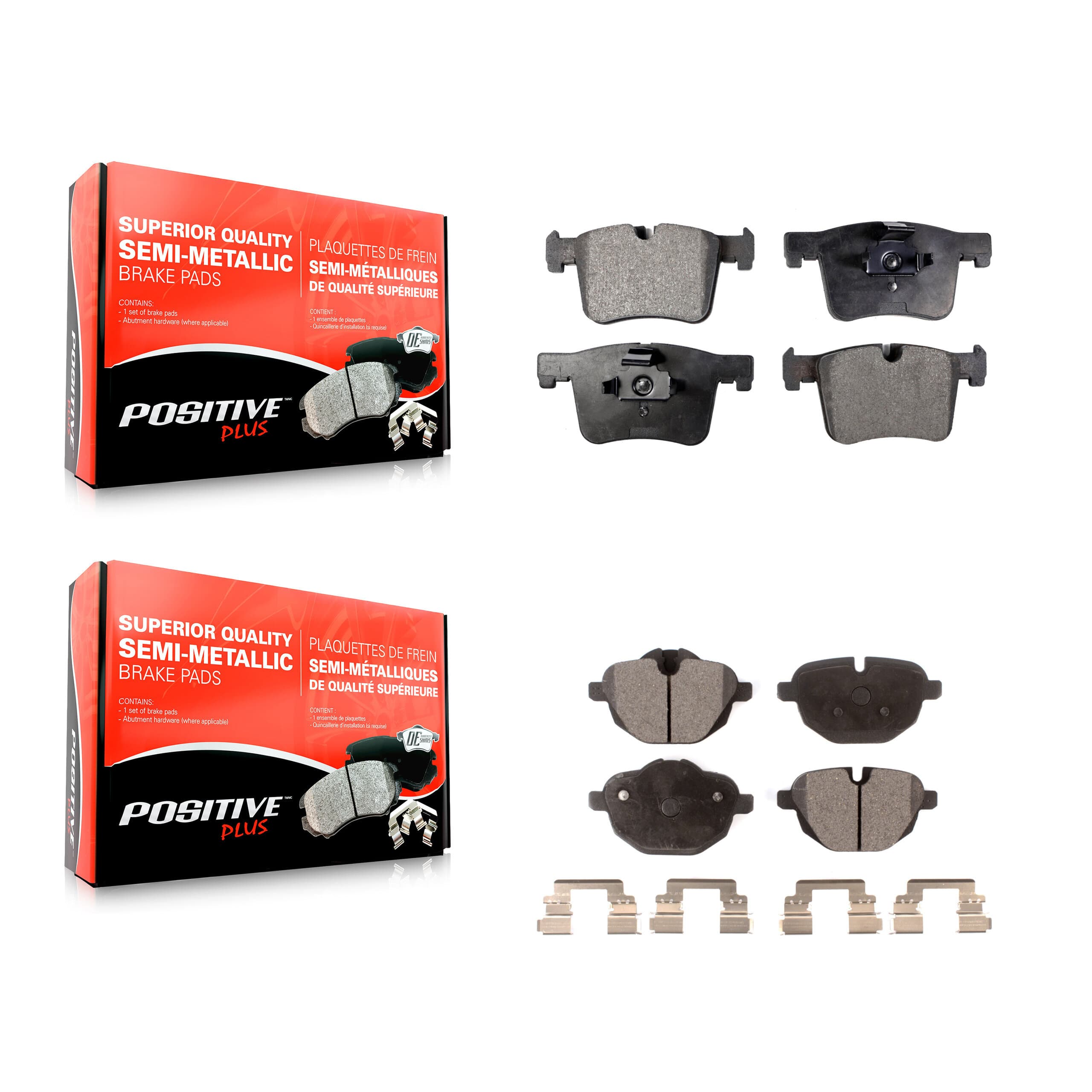 Positive Plus - KPF-100224 - Front and Rear Disc Brake Pad Kits image 1