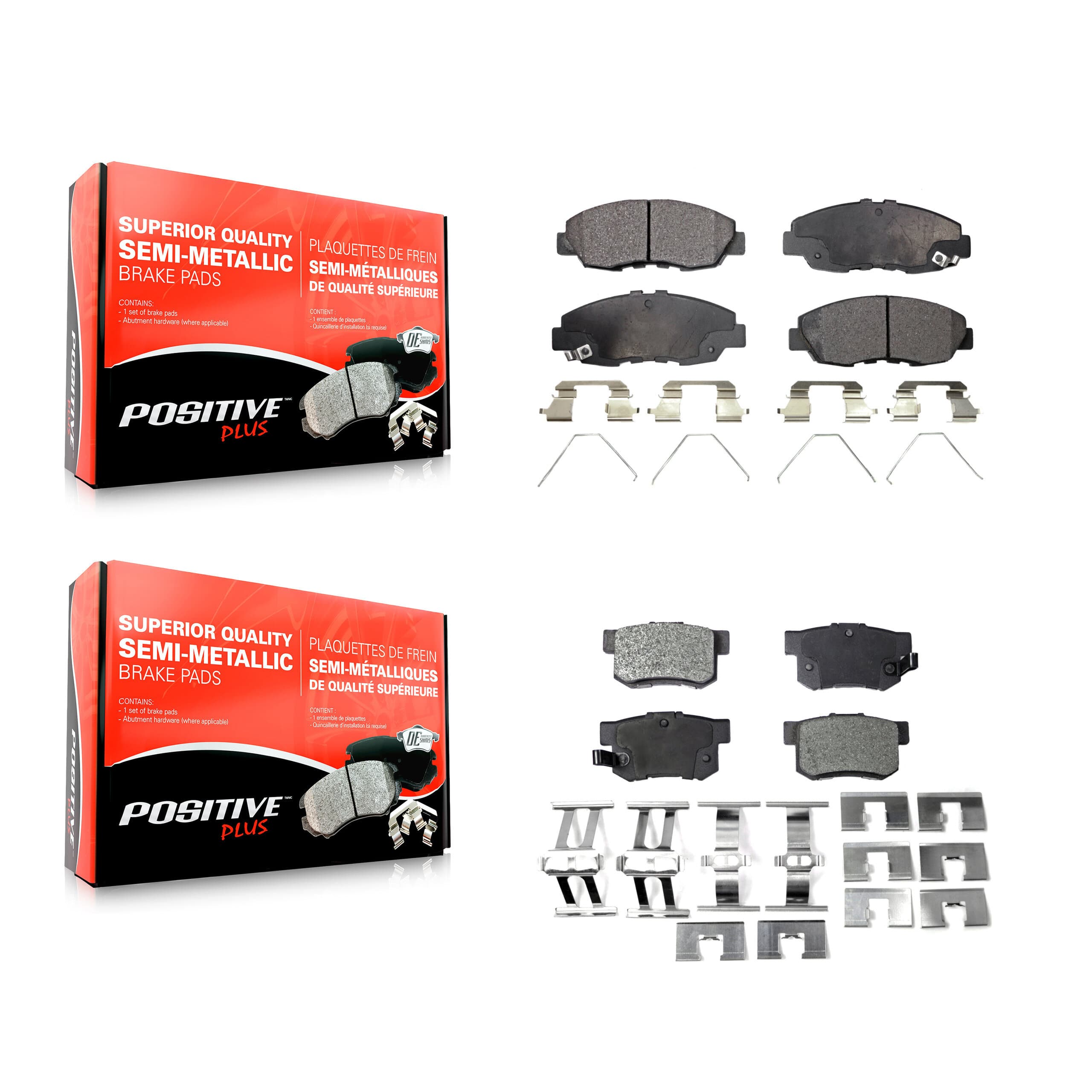 Positive Plus - KPF-100229 - Front and Rear Disc Brake Pad Kits image 1