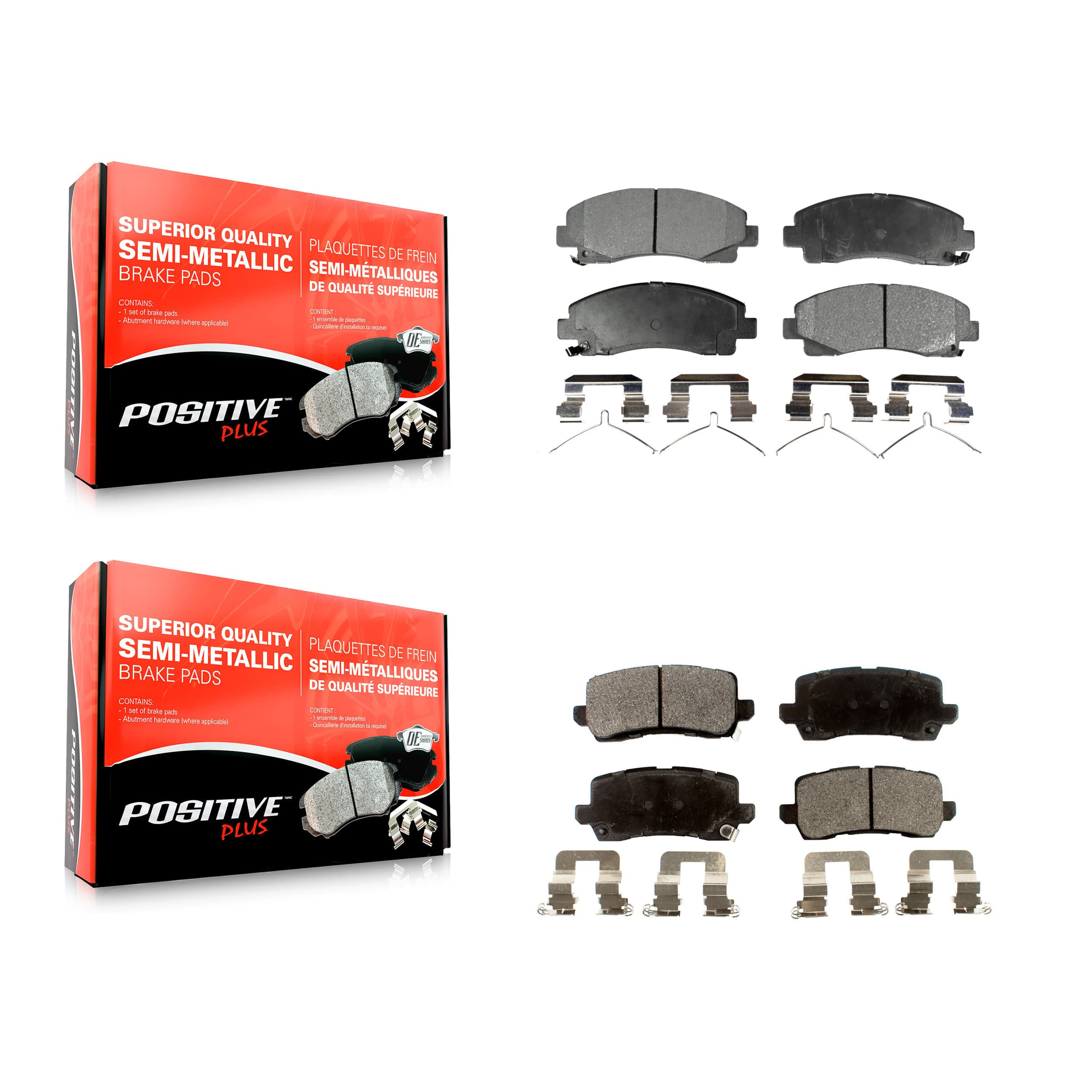 Positive Plus - KPF-100231 - Front and Rear Disc Brake Pad Kits image 1