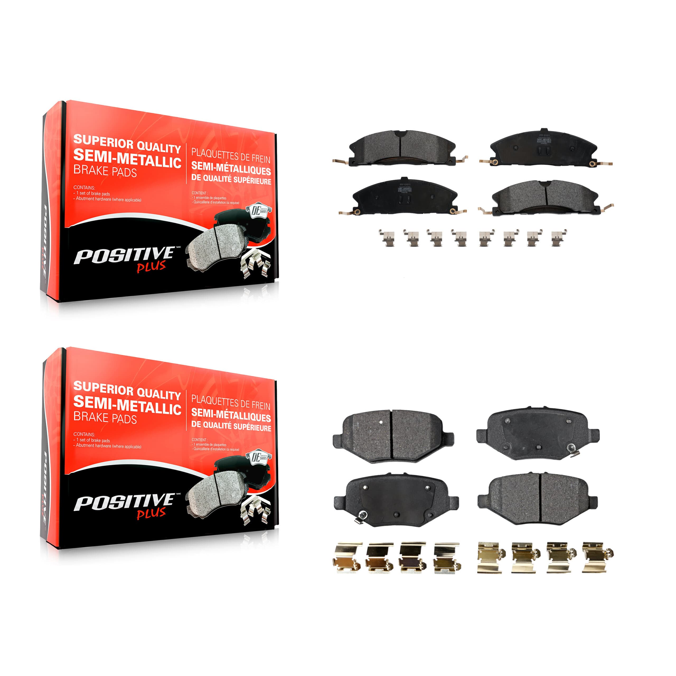 Positive Plus - KPF-100239 - Front and Rear Disc Brake Pad Kits image 1