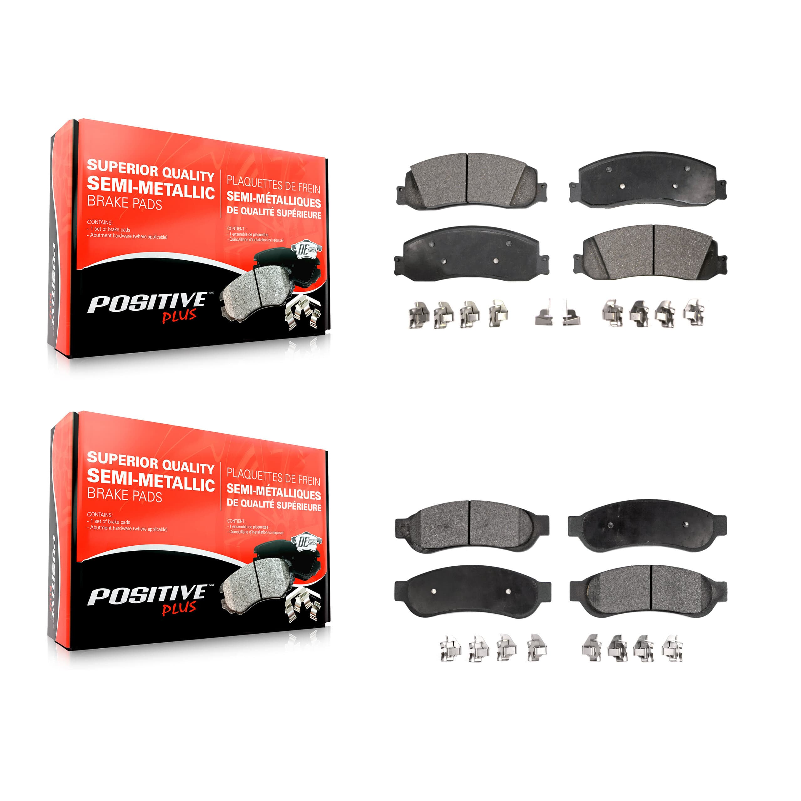 Positive Plus - KPF-100245 - Front and Rear Disc Brake Pad Kits image 1