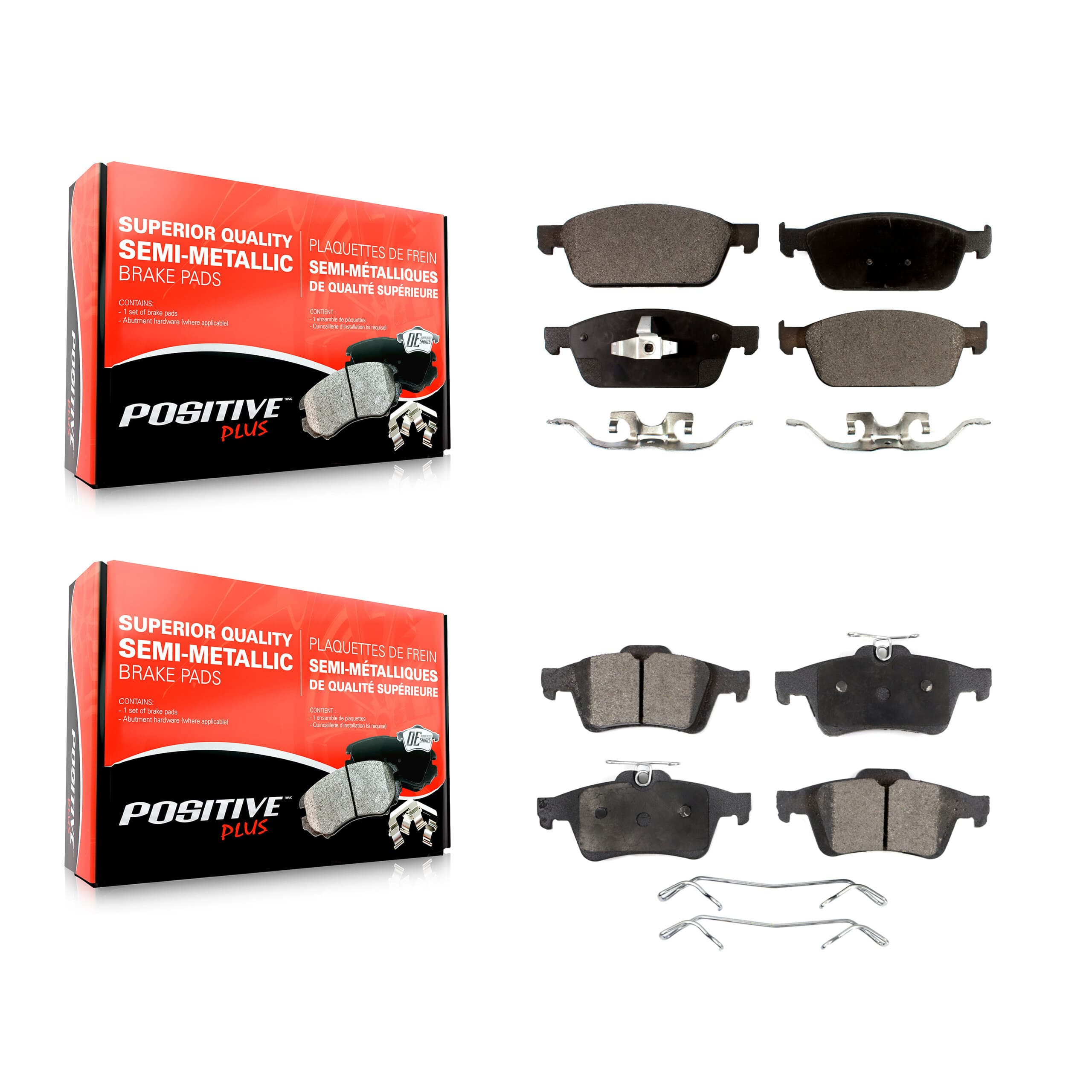 Positive Plus - KPF-100254 - Front and Rear Disc Brake Pad Kits image 1