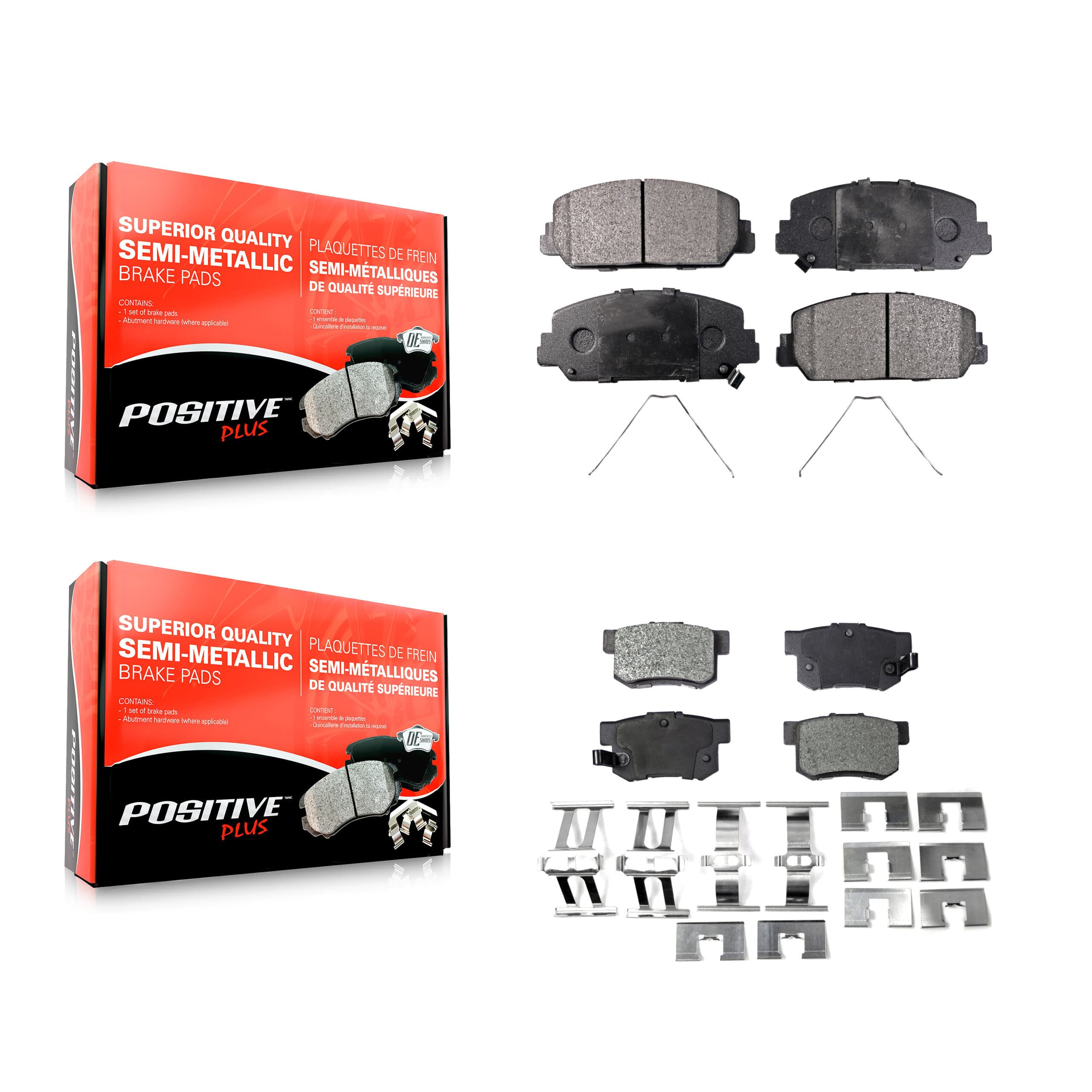 Positive Plus - KPF-100261 - Front and Rear Disc Brake Pad Kits image 1