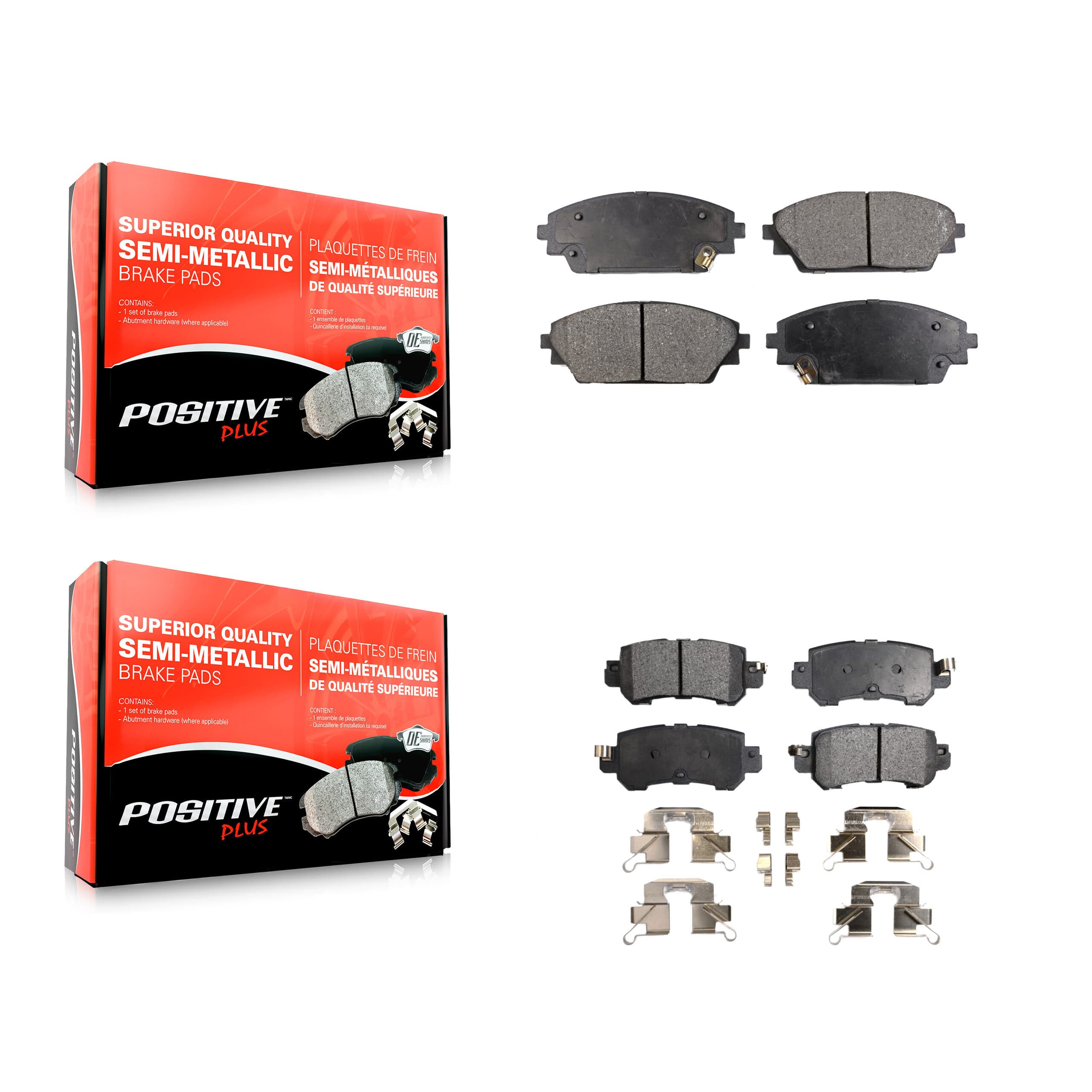 Positive Plus - KPF-100267 - Front and Rear Disc Brake Pad Kits image 1