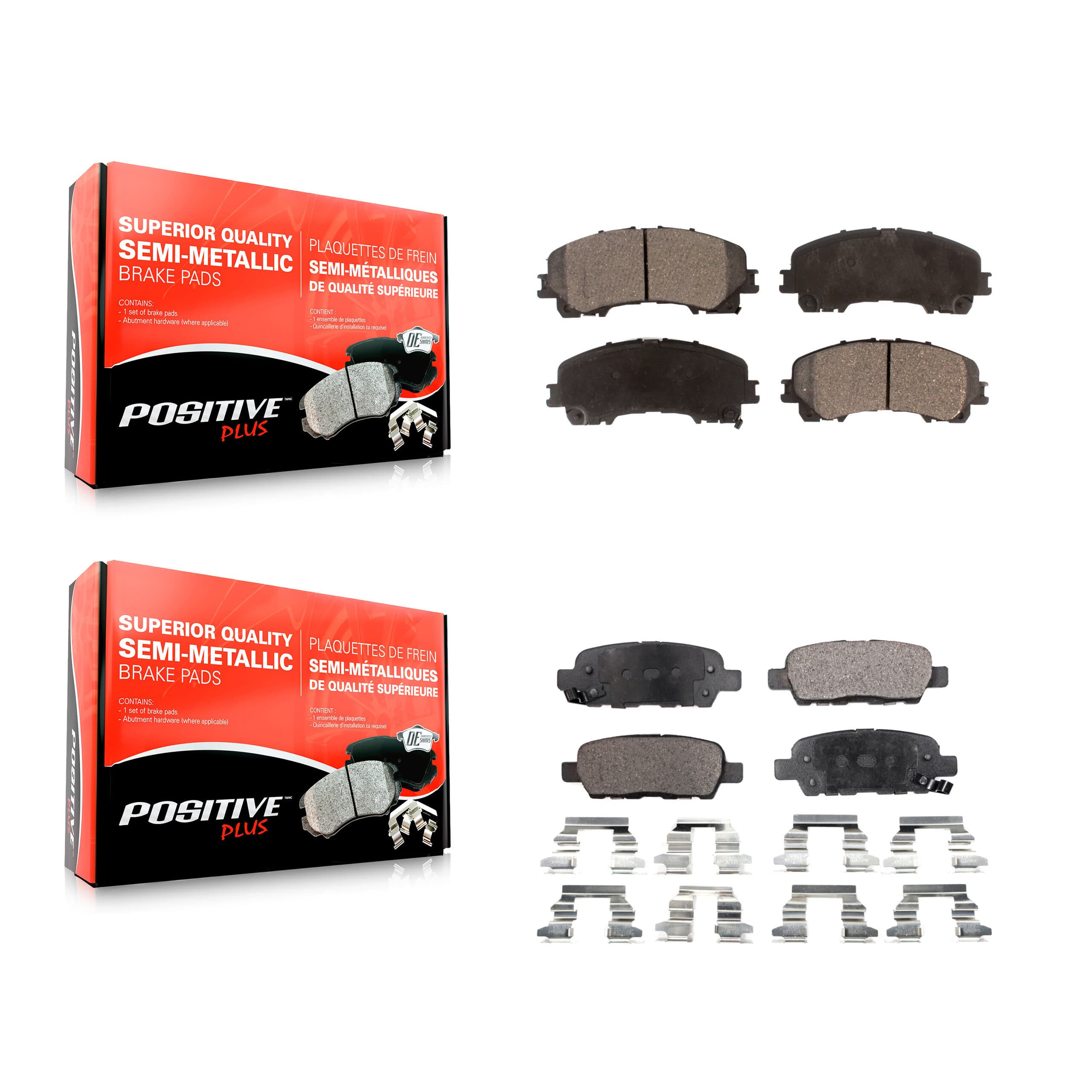 Positive Plus - KPF-100270 - Front and Rear Disc Brake Pad Kits image 1