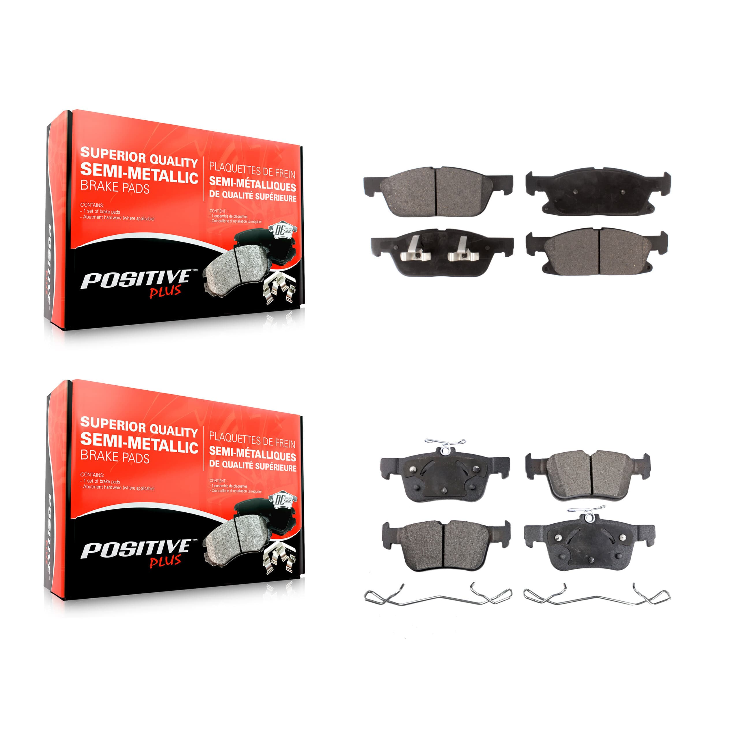 Positive Plus - KPF-100276 - Front and Rear Disc Brake Pad Kits image 1