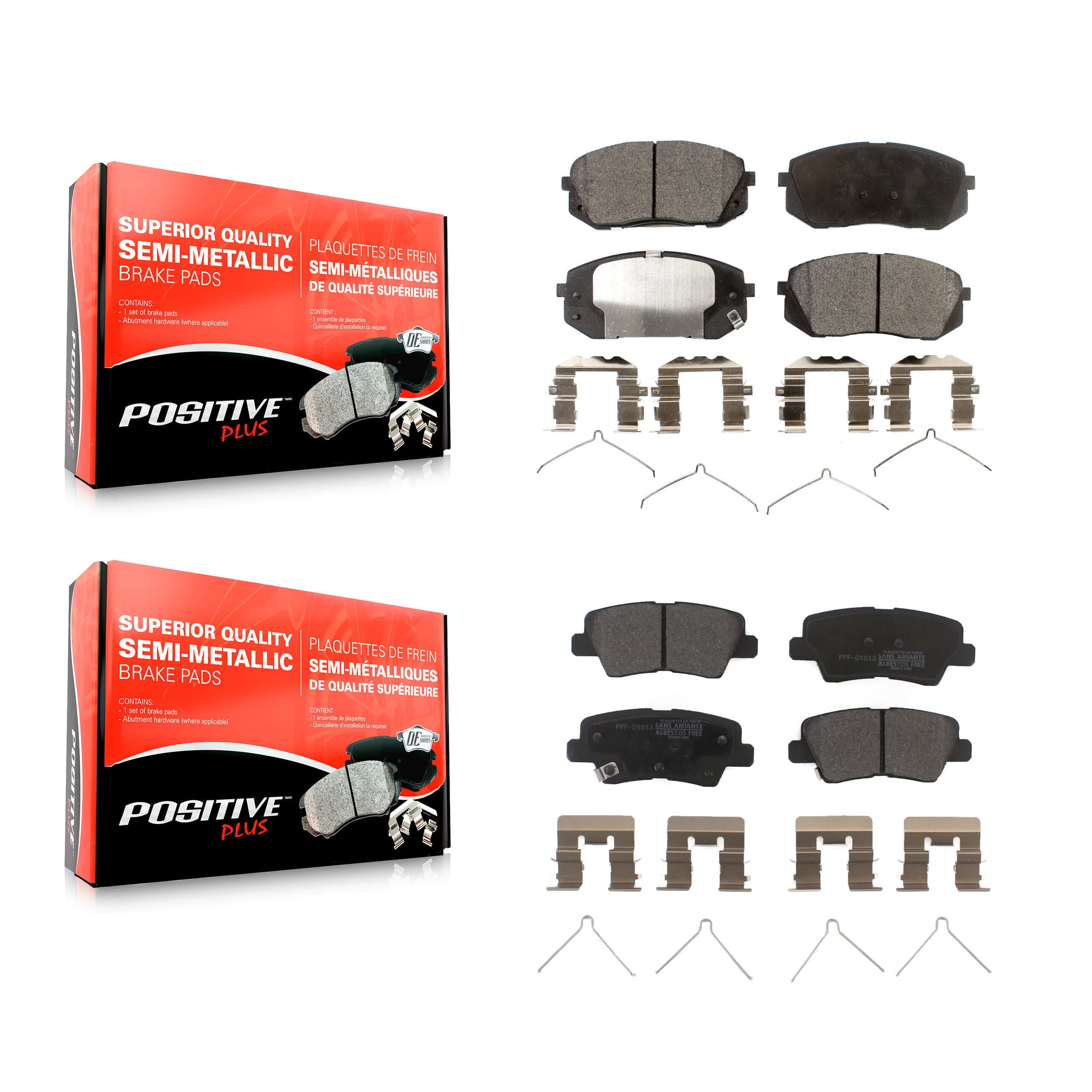 Positive Plus - KPF-100278 - Front and Rear Disc Brake Pad Kits image 1