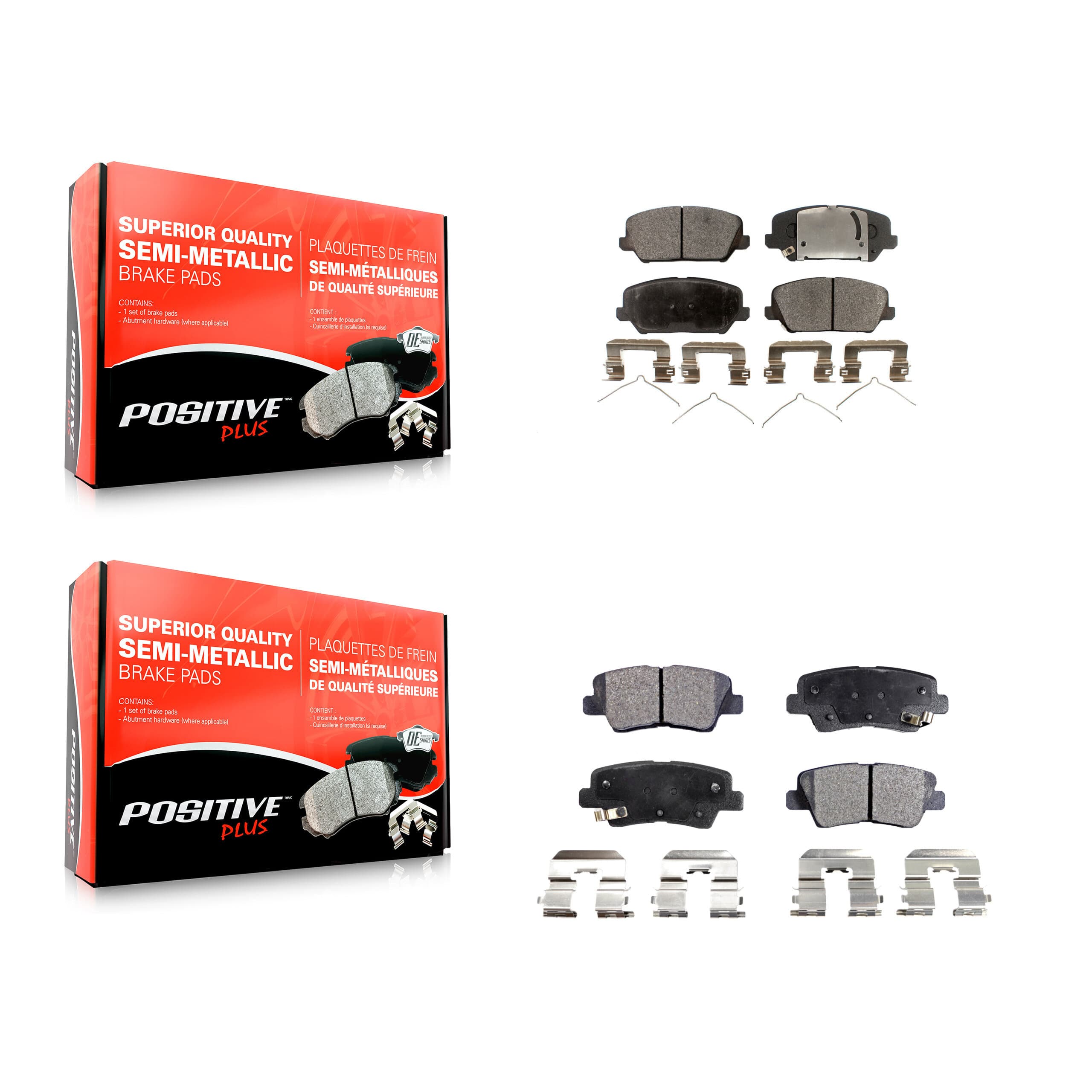 Positive Plus - KPF-100279 - Front and Rear Disc Brake Pad Kits image 1