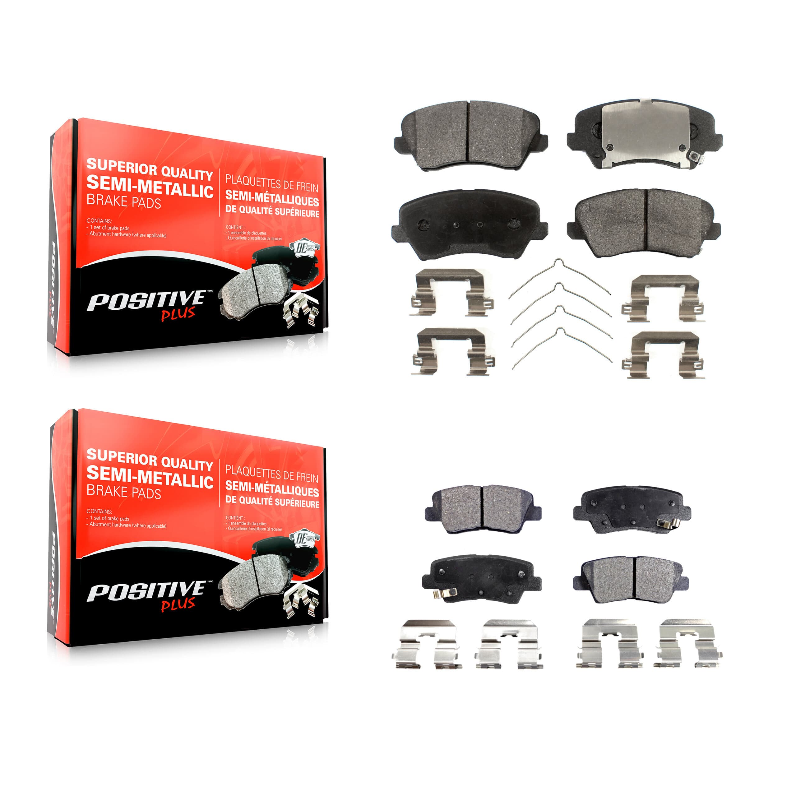 Positive Plus - KPF-100280 - Front and Rear Disc Brake Pad Kits image 1
