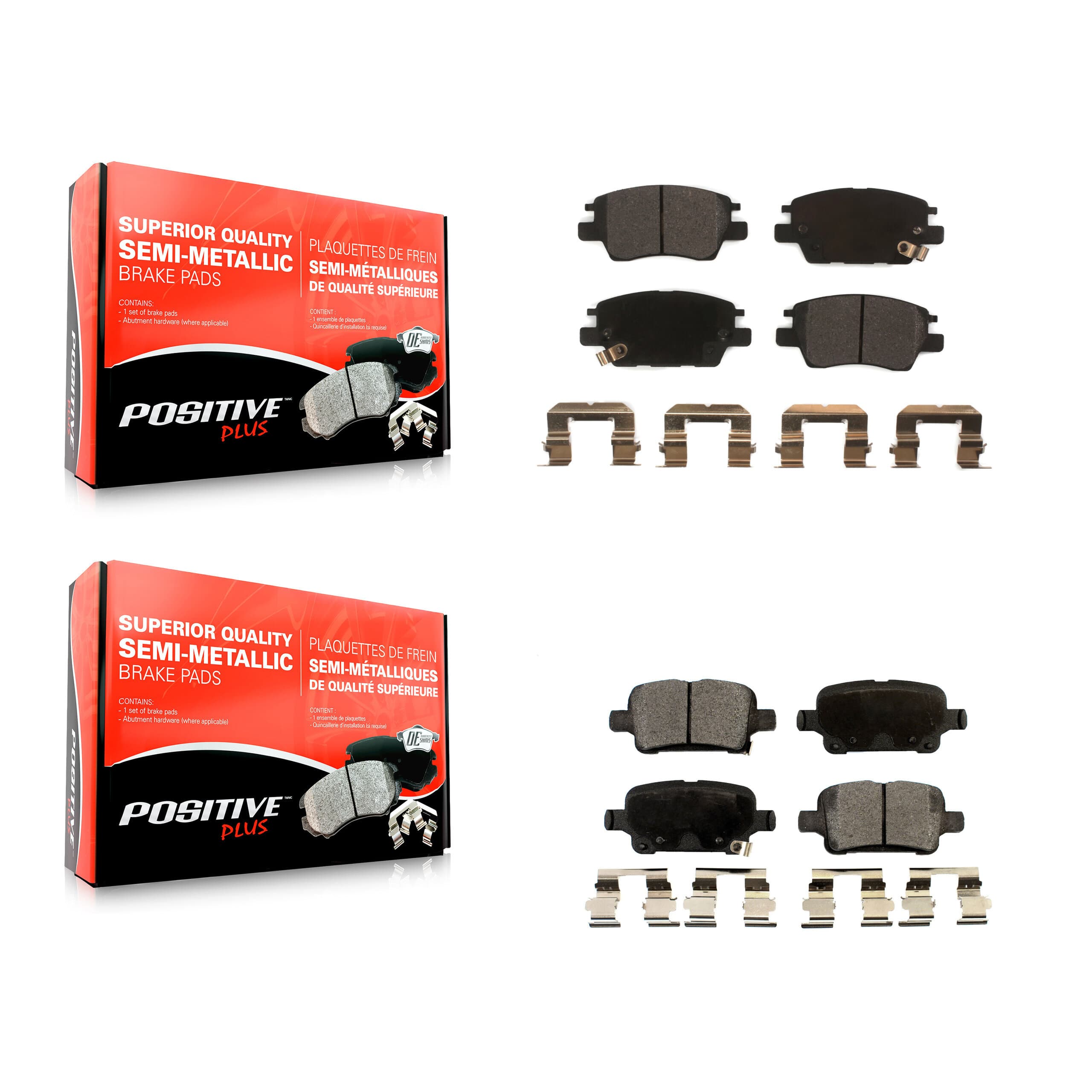 Positive Plus - KPF-100282 - Front and Rear Disc Brake Pad Kits image 1