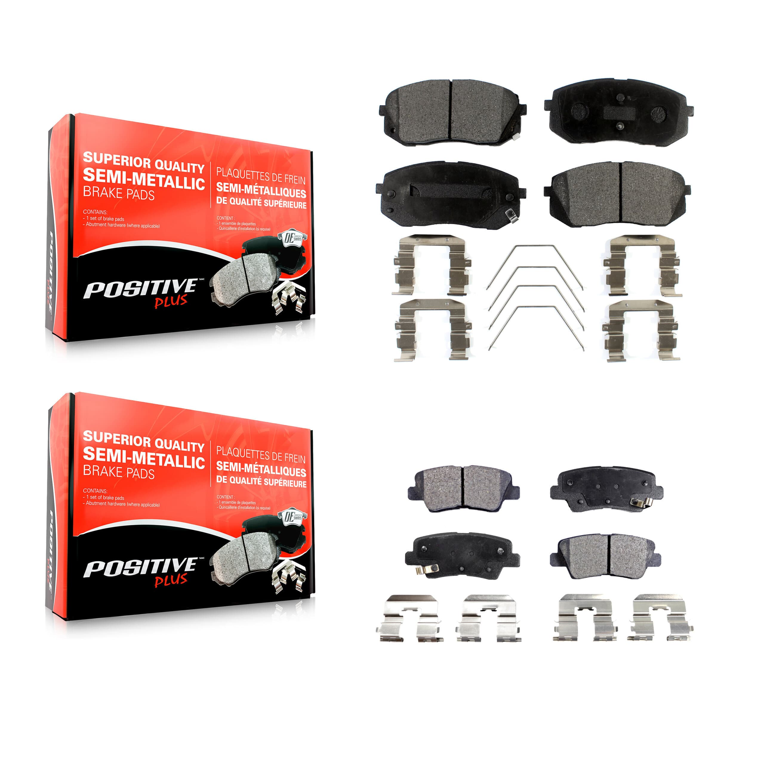 Positive Plus - KPF-100285 - Front and Rear Disc Brake Pad Kits image 1