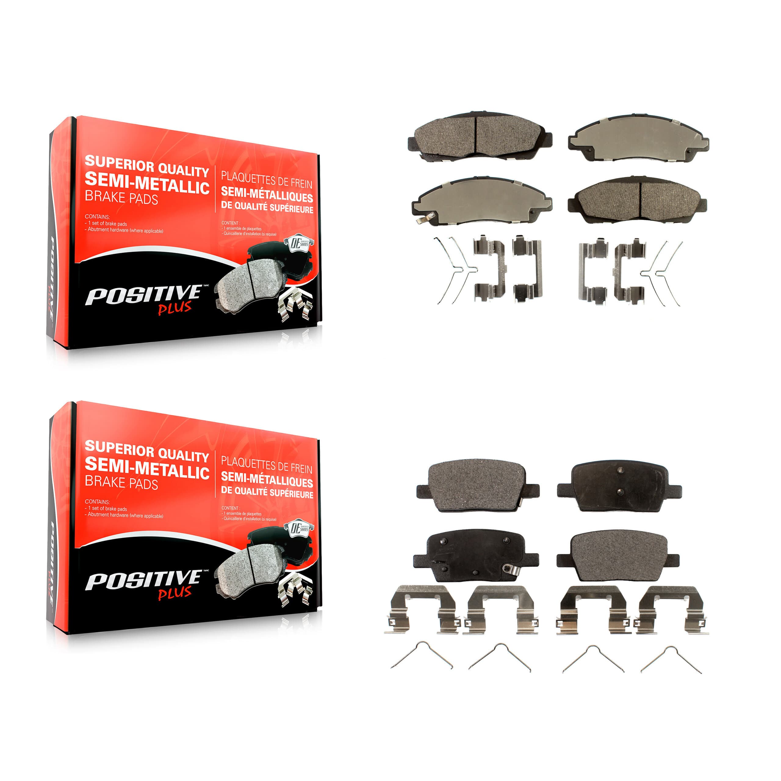 Positive Plus - KPF-100288 - Front and Rear Disc Brake Pad Kits image 1