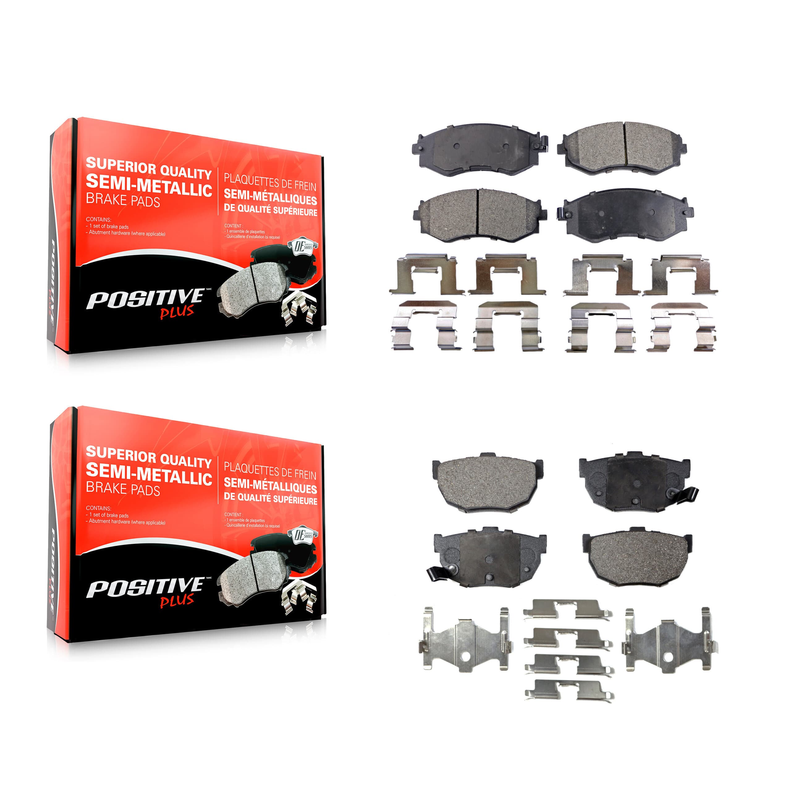 Positive Plus - KPF-100299 - Front and Rear Disc Brake Pad Kits image 1