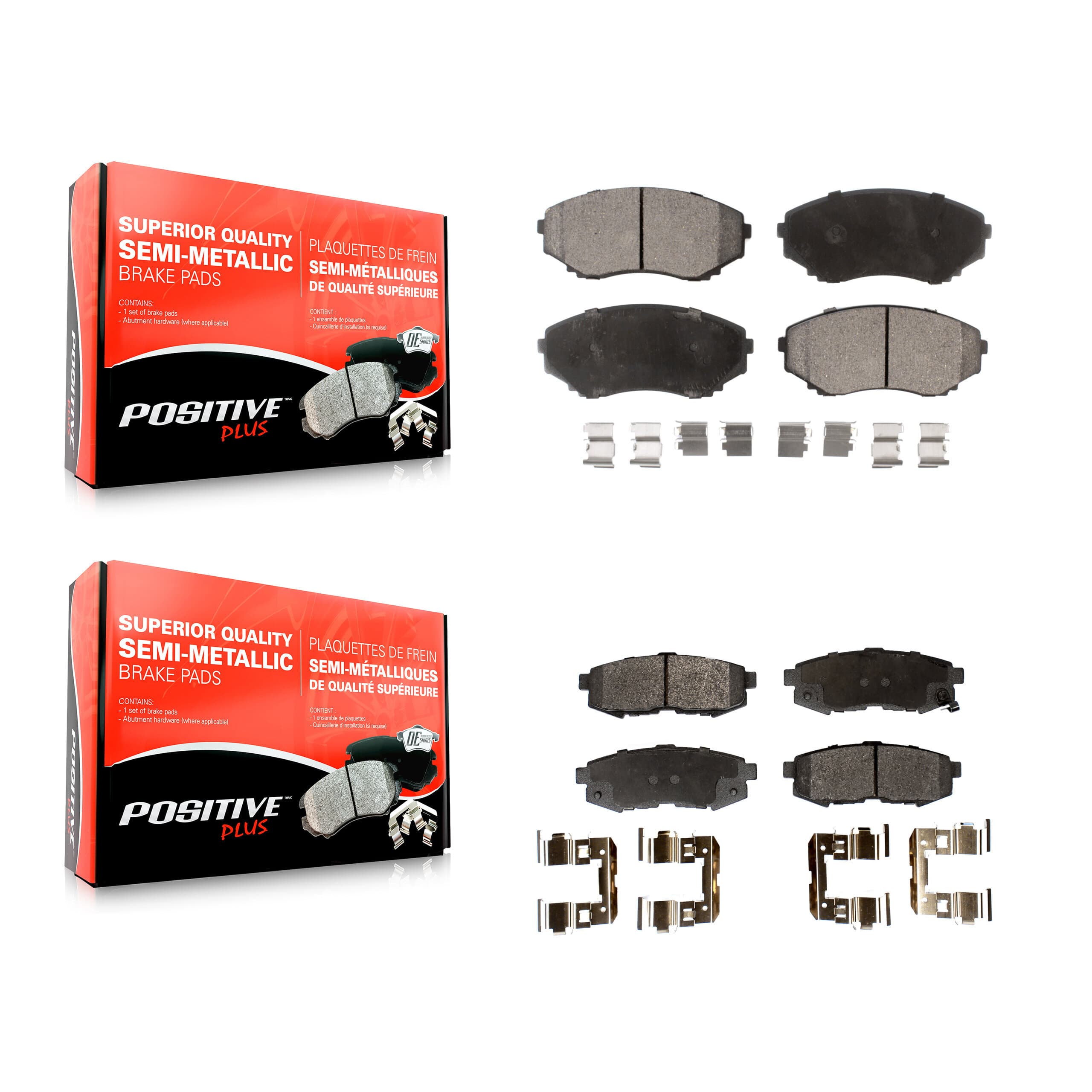 Positive Plus - KPF-100311 - Front and Rear Disc Brake Pad Kits image 1