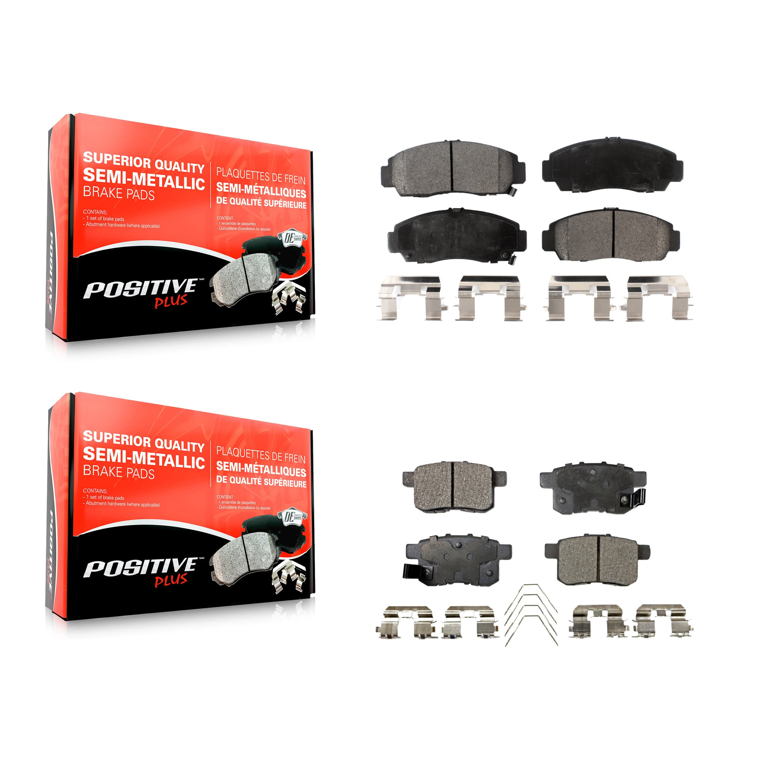 Positive Plus - KPF-100359 - Front and Rear Disc Brake Pad Kits image 1