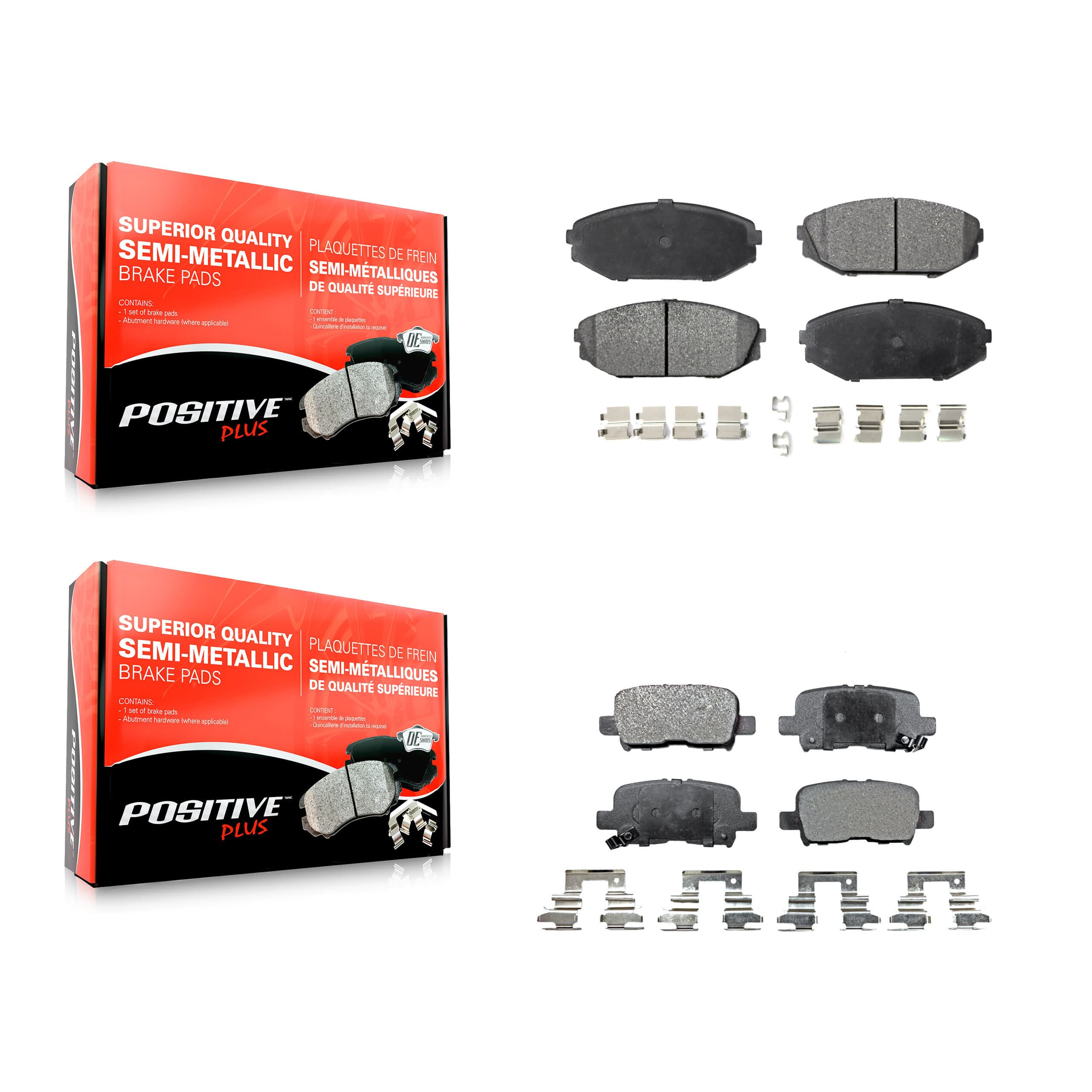 Positive Plus - KPF-100362 - Front and Rear Disc Brake Pad Kits image 1