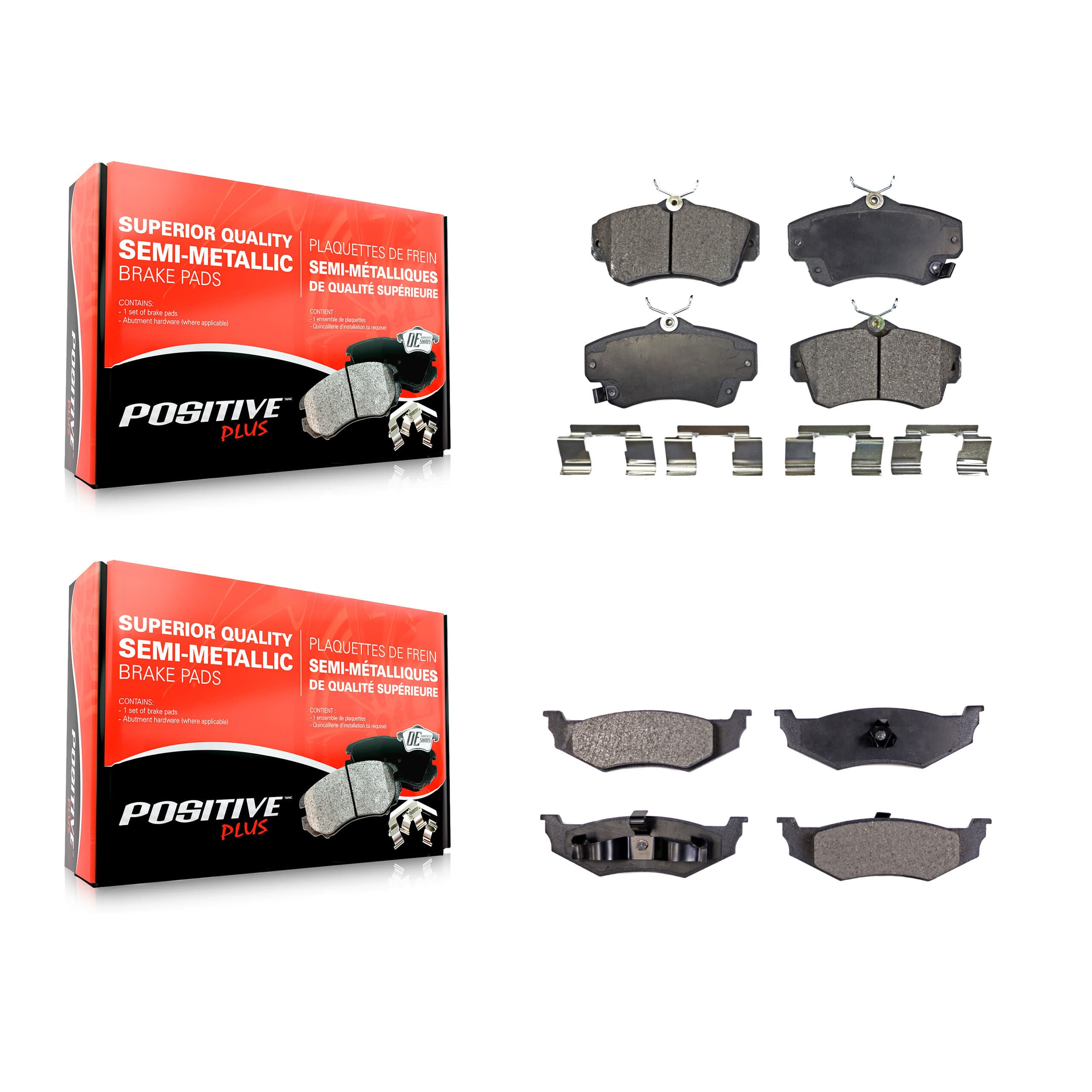 Positive Plus - KPF-100382 - Front and Rear Disc Brake Pad Kits image 1