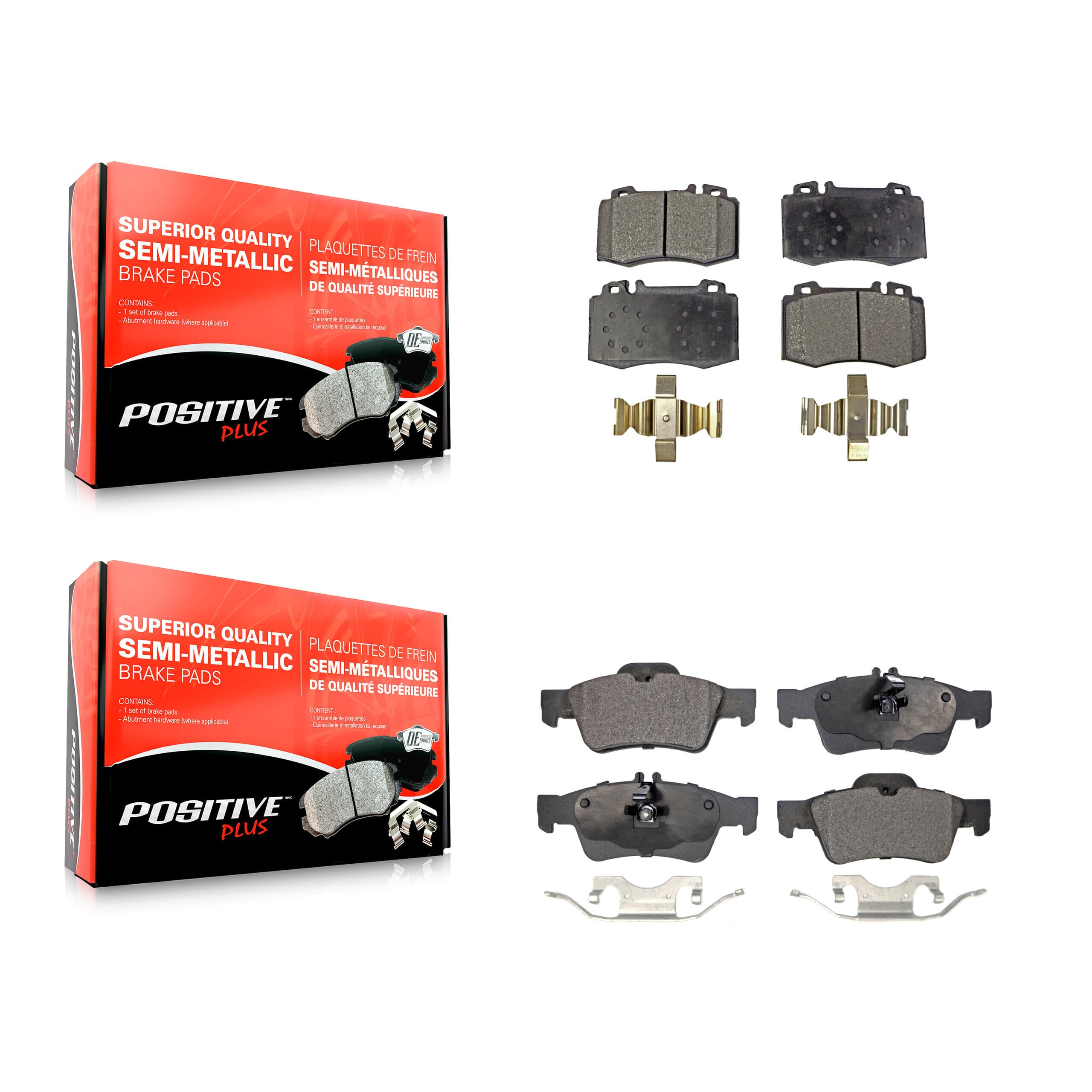 Positive Plus - KPF-100386 - Front and Rear Disc Brake Pad Kits image 1
