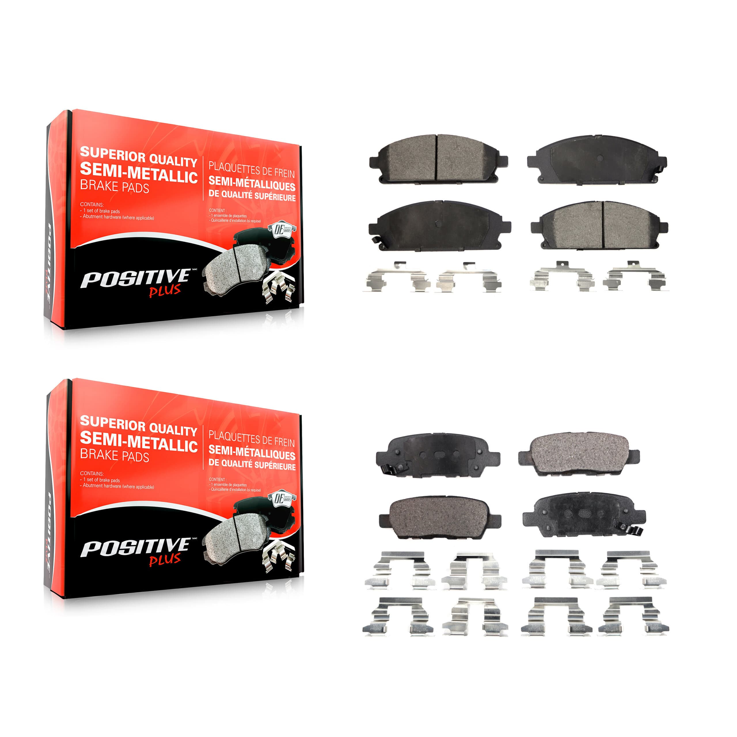 Positive Plus - KPF-100392 - Front and Rear Disc Brake Pad Kits image 1