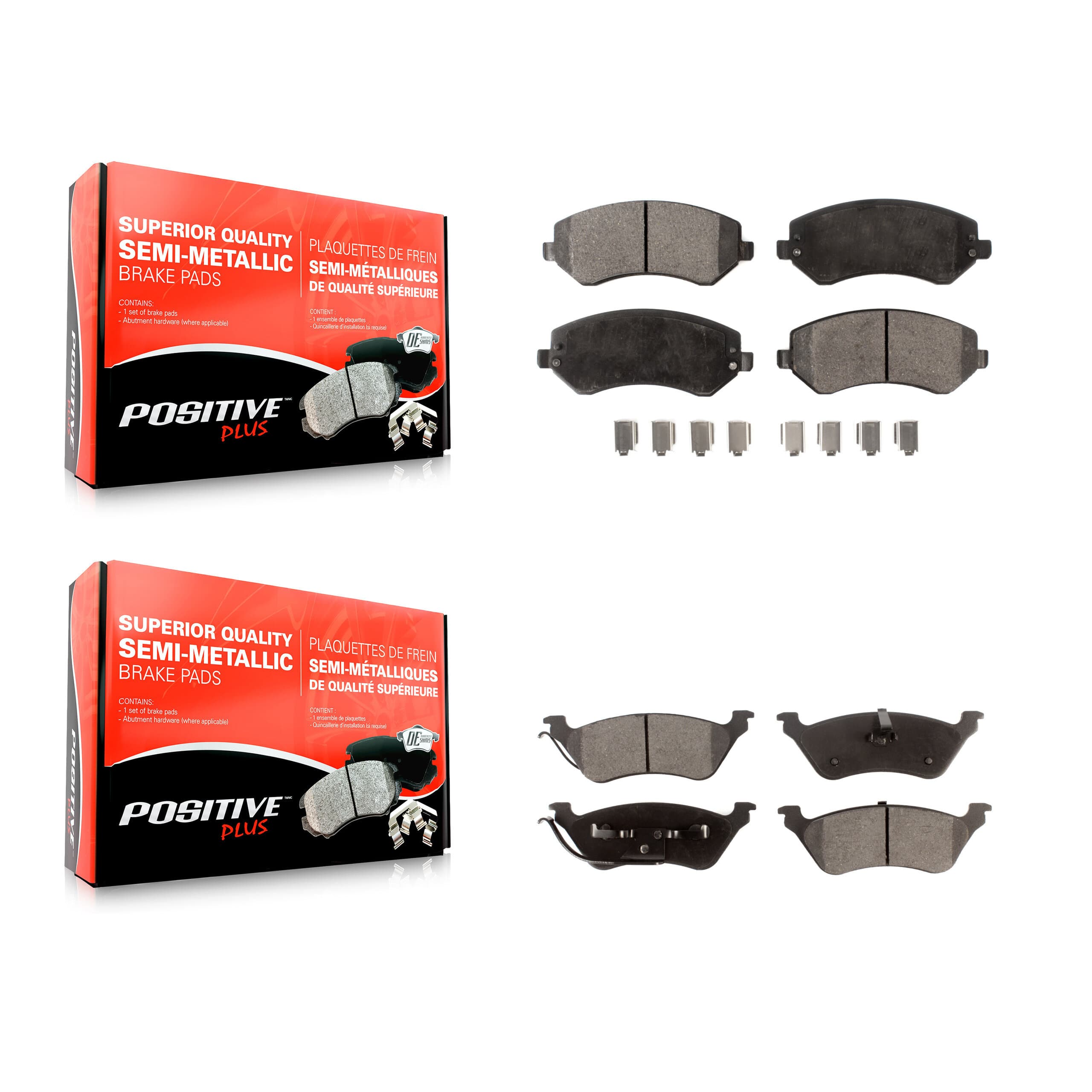 Positive Plus - KPF-100393 - Front and Rear Disc Brake Pad Kits image 1