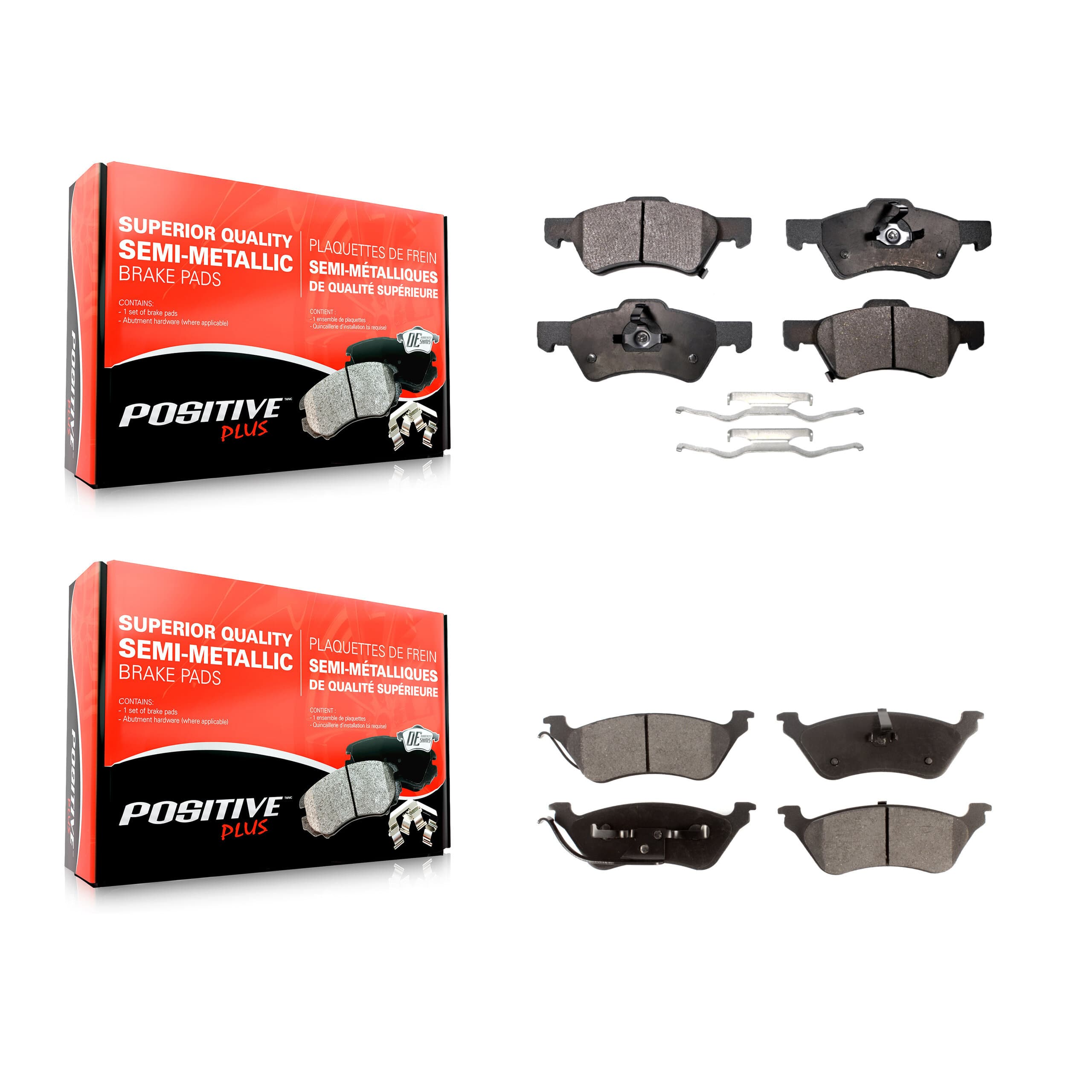 Positive Plus - KPF-100395 - Front and Rear Disc Brake Pad Kits image 1