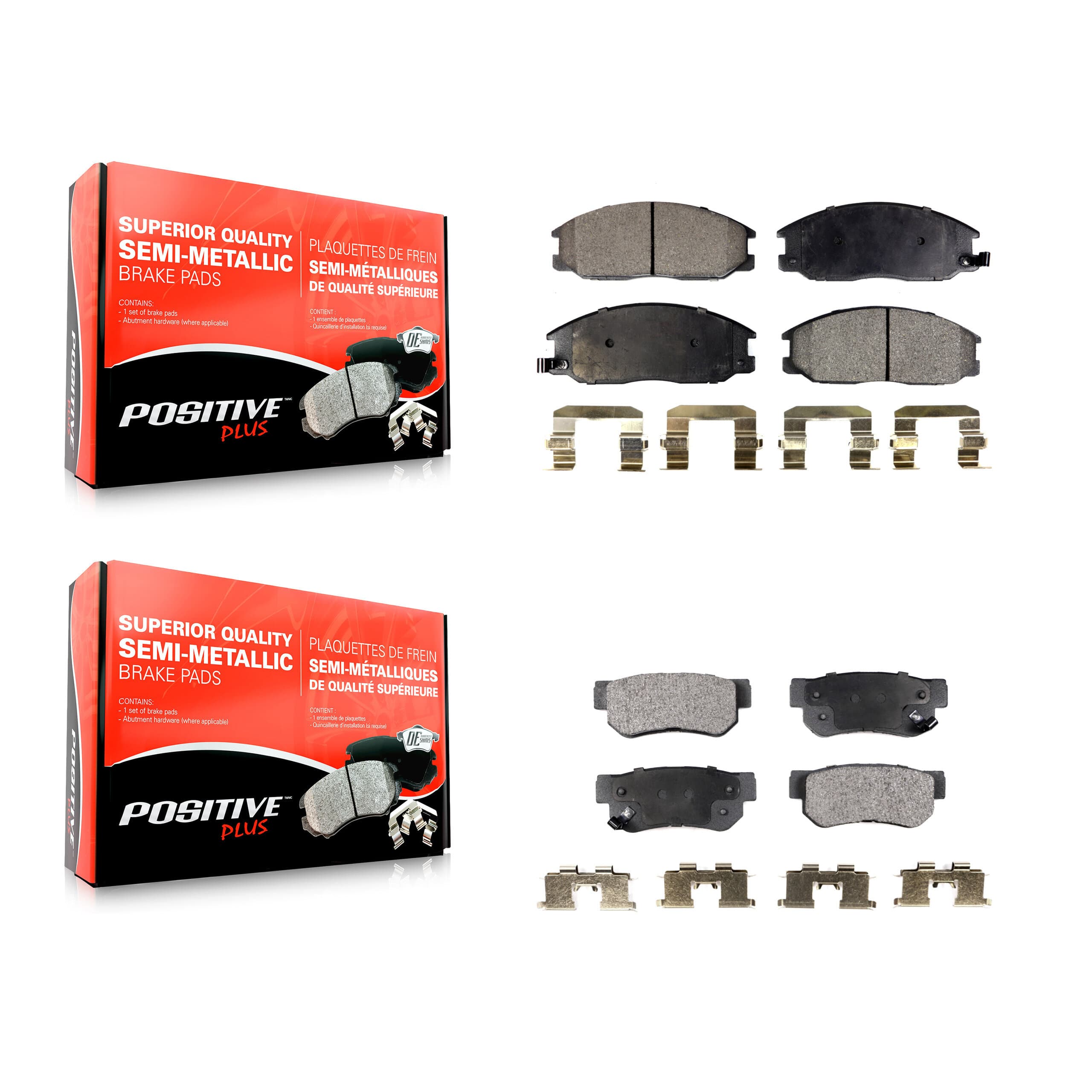 Positive Plus - KPF-100396 - Front and Rear Disc Brake Pad Kits image 1