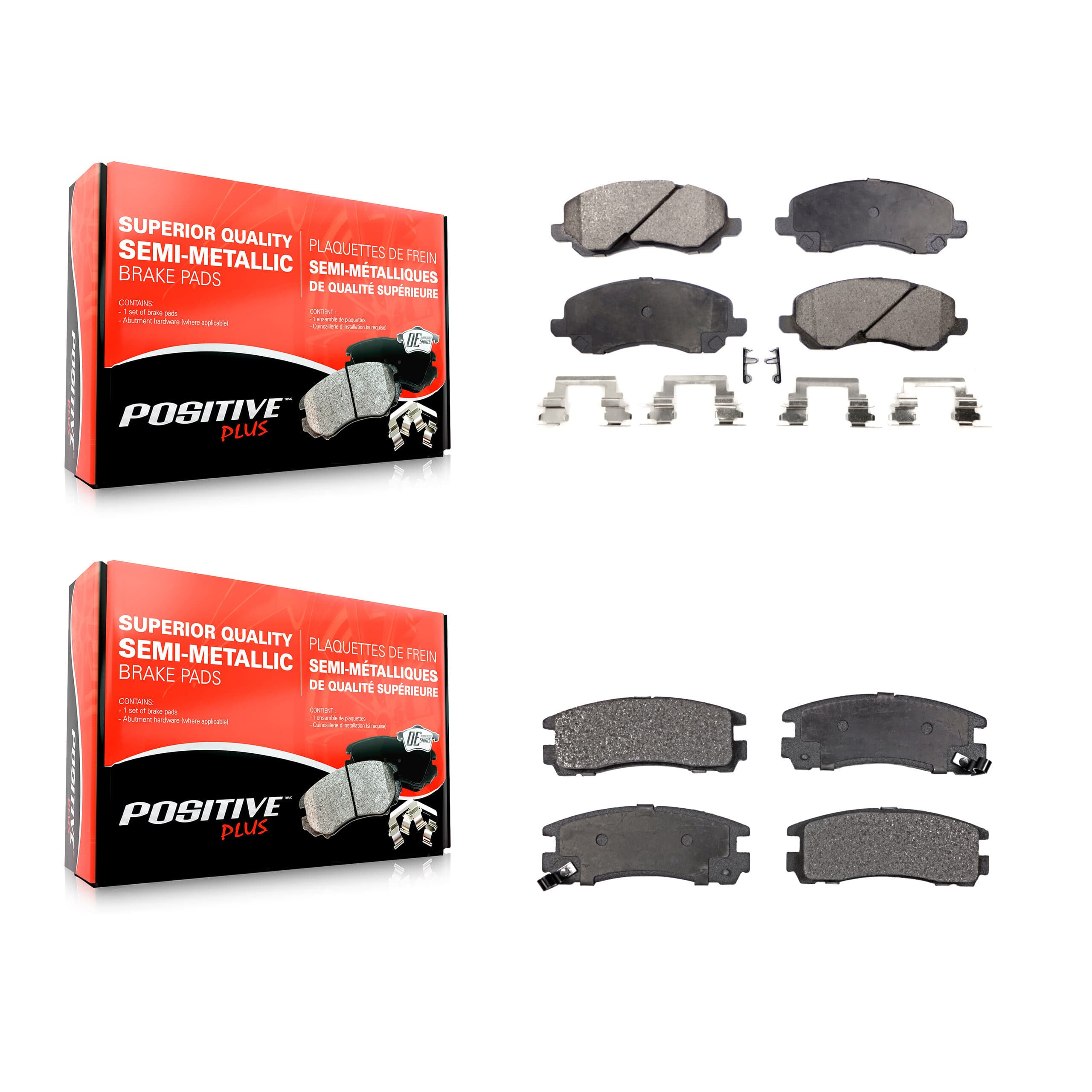 Positive Plus - KPF-100400 - Front and Rear Disc Brake Pad Kits image 1