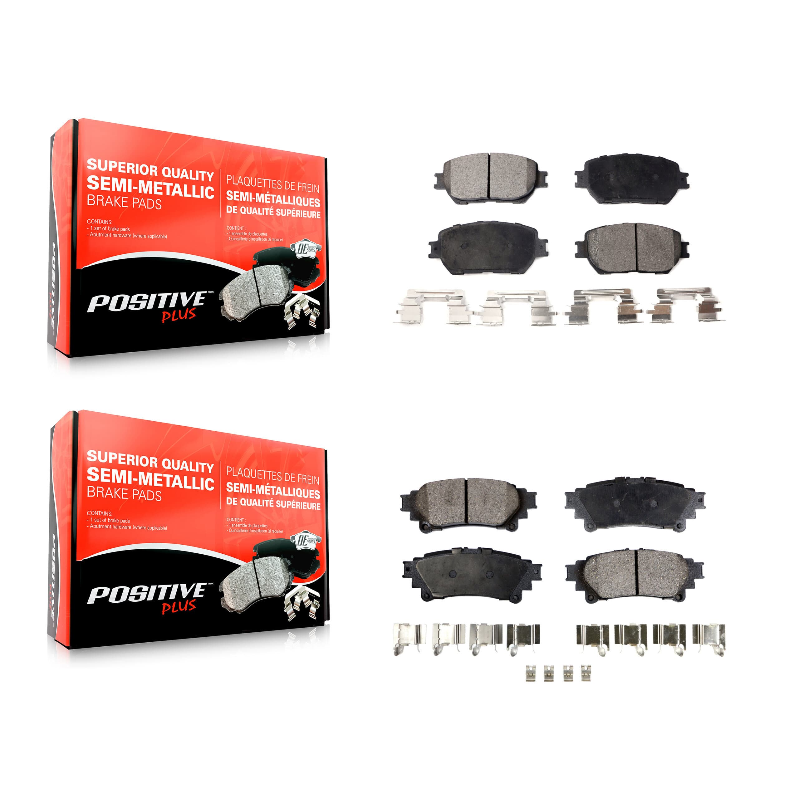 Positive Plus - KPF-100411 - Front and Rear Disc Brake Pad Kits image 1