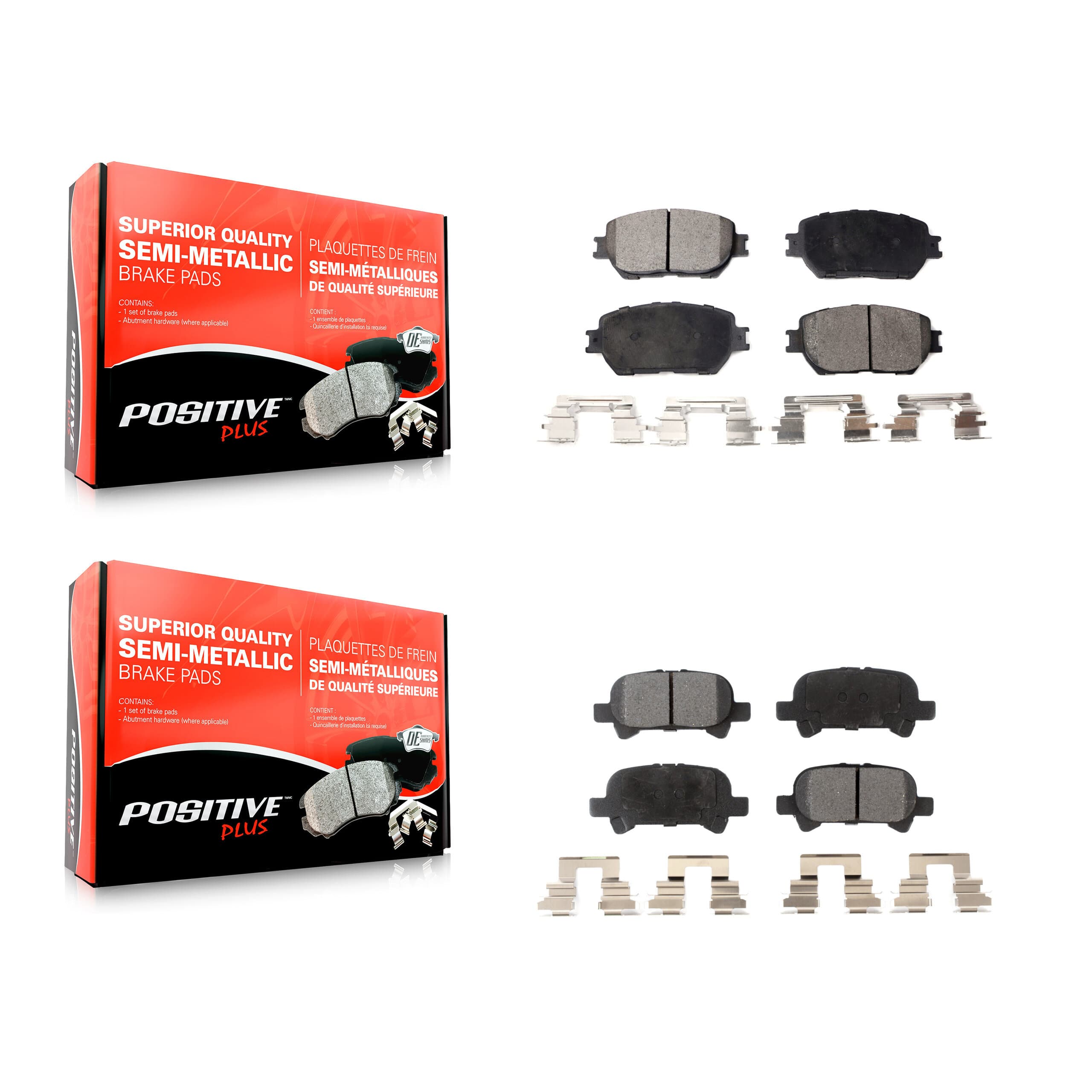 Positive Plus - KPF-100412 - Front and Rear Disc Brake Pad Kits image 1