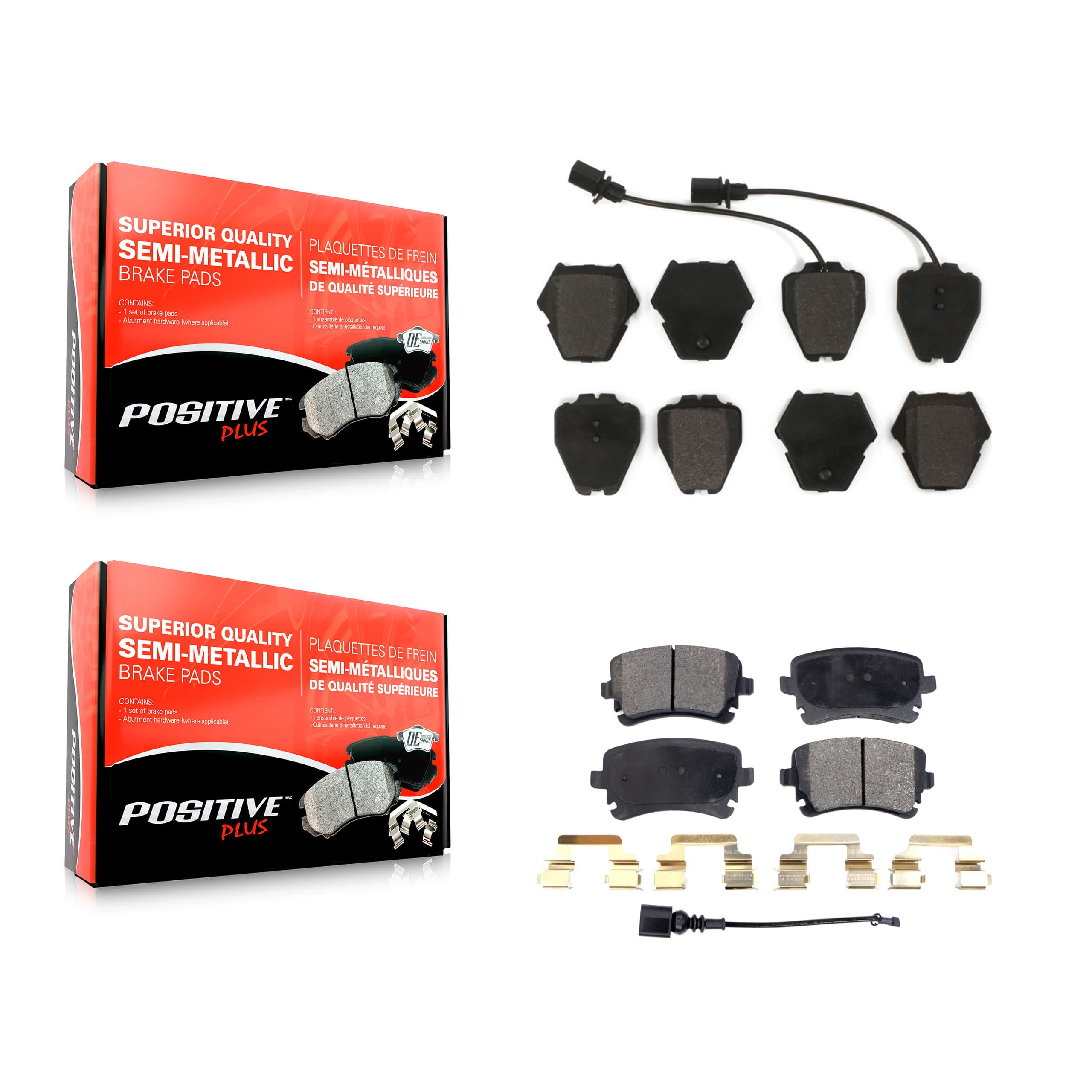 Positive Plus - KPF-100417 - Front and Rear Disc Brake Pad Kits image 1