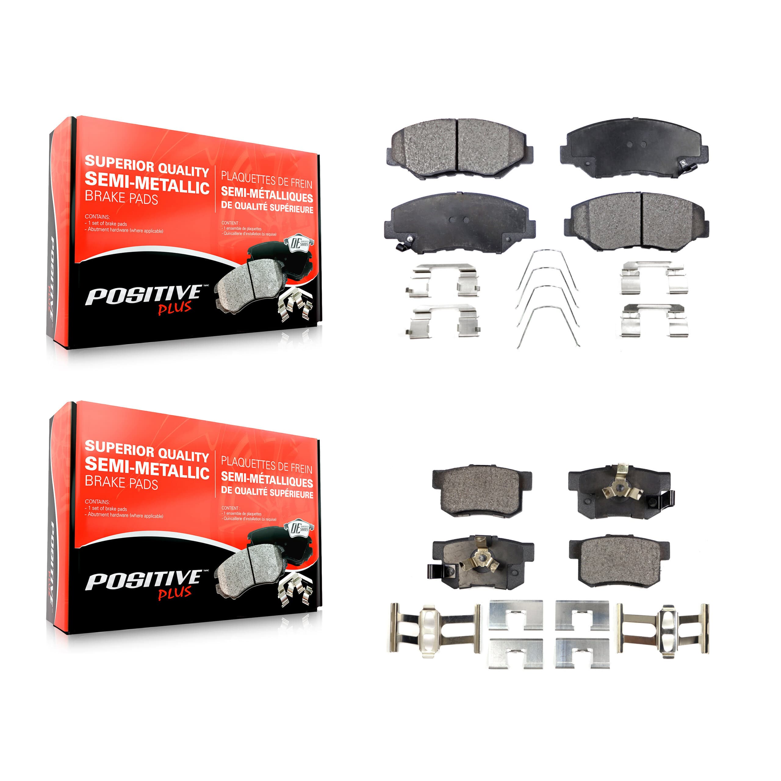 Positive Plus - KPF-100420 - Front and Rear Disc Brake Pad Kits image 1