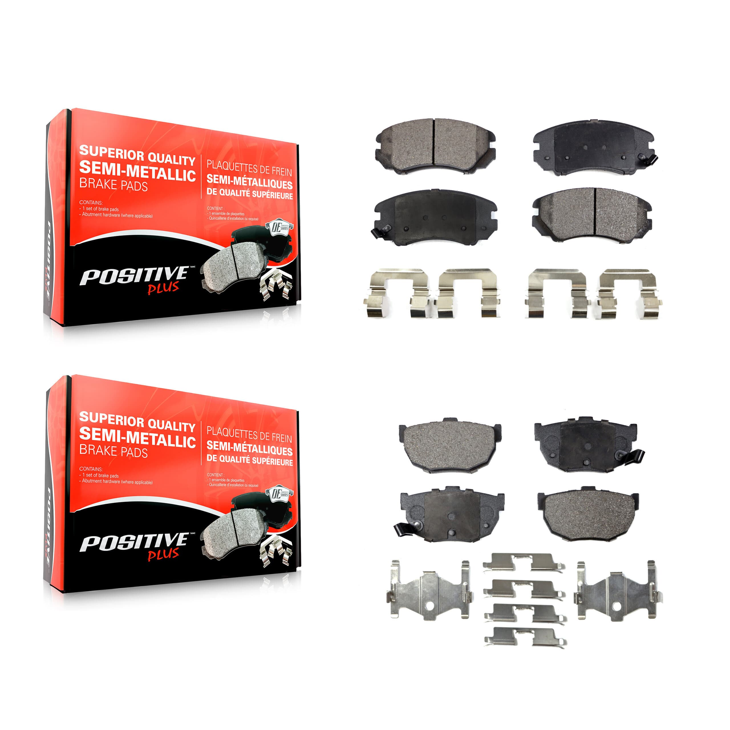 Positive Plus - KPF-100432 - Front and Rear Disc Brake Pad Kits image 1