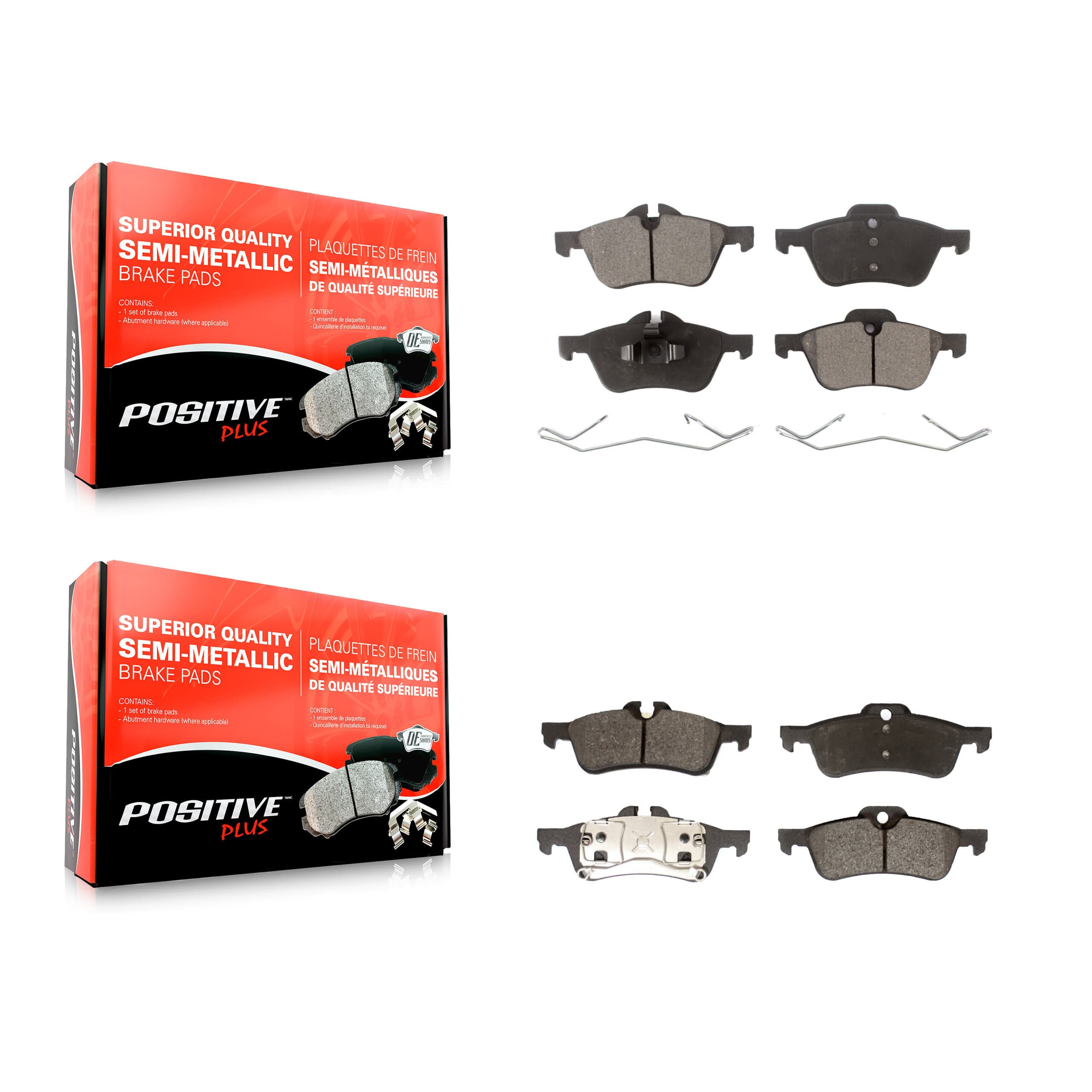 Positive Plus - KPF-100439 - Front and Rear Disc Brake Pad Kits image 1
