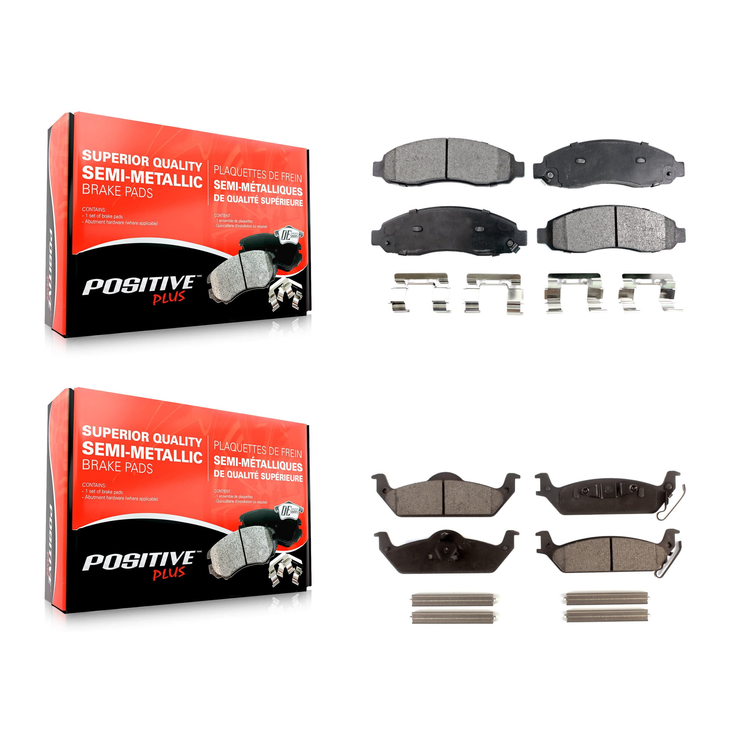 Positive Plus - KPF-100452 - Front and Rear Disc Brake Pad Kits image 1