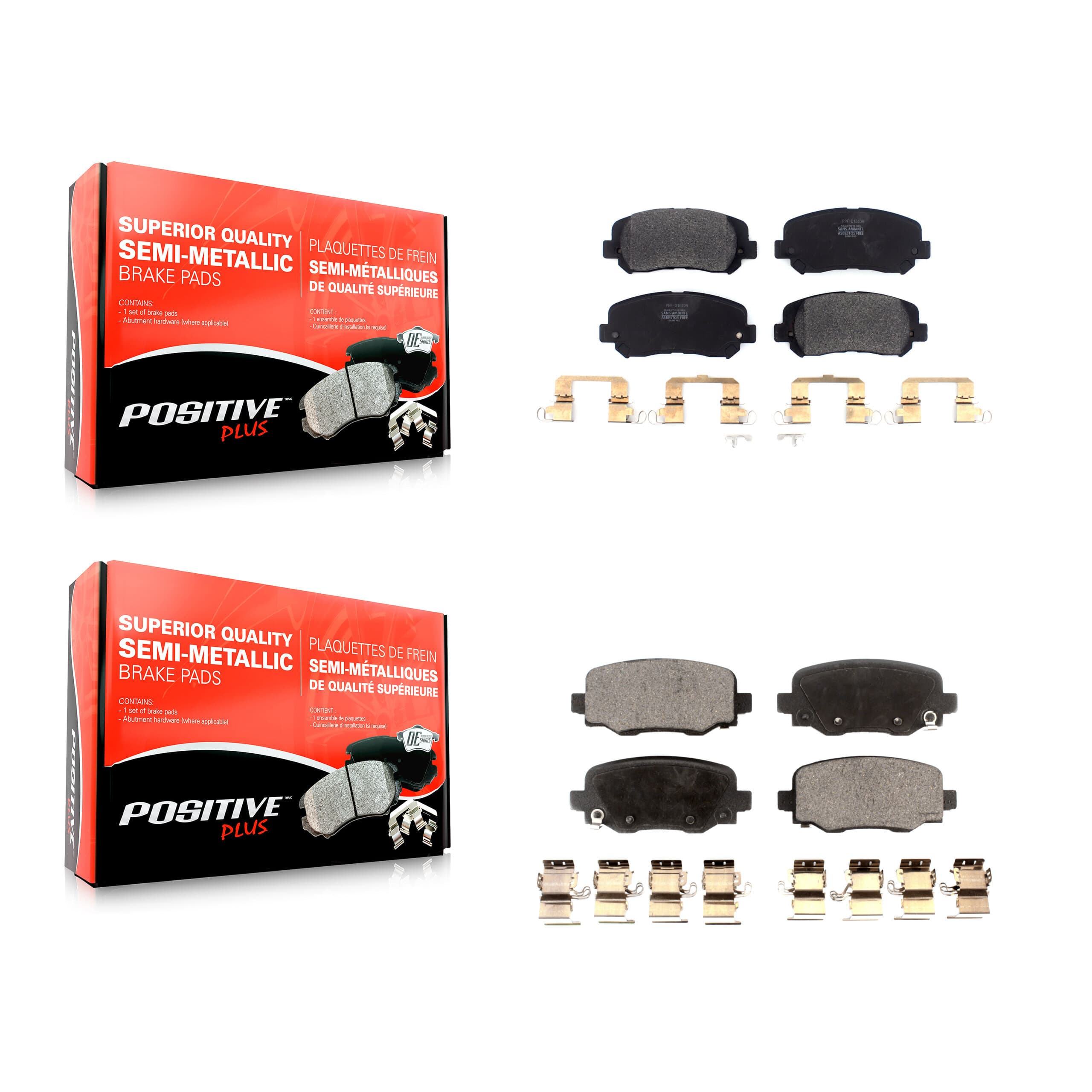 Positive Plus - KPF-100472 - Front and Rear Disc Brake Pad Kits image 1