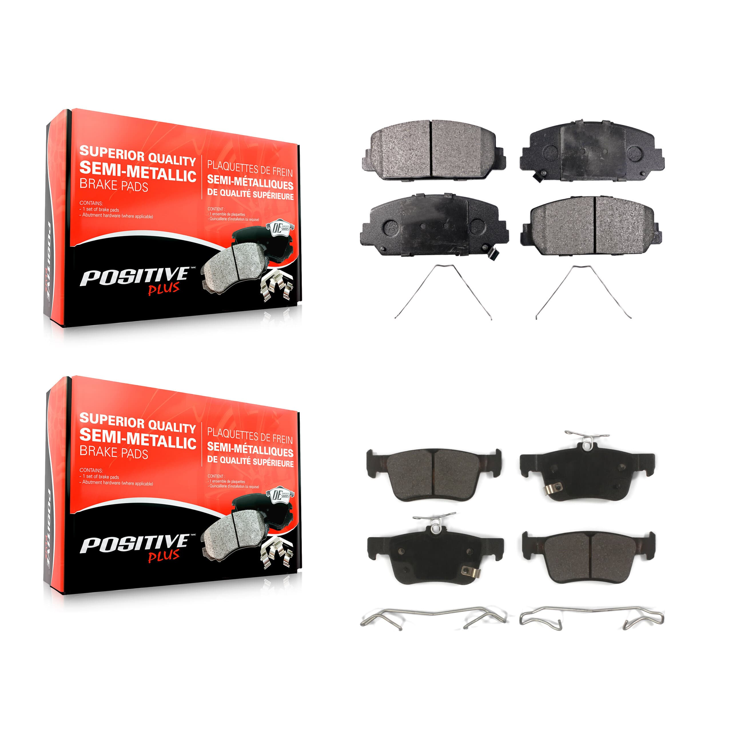 Positive Plus - KPF-100474 - Front and Rear Disc Brake Pad Kits image 1