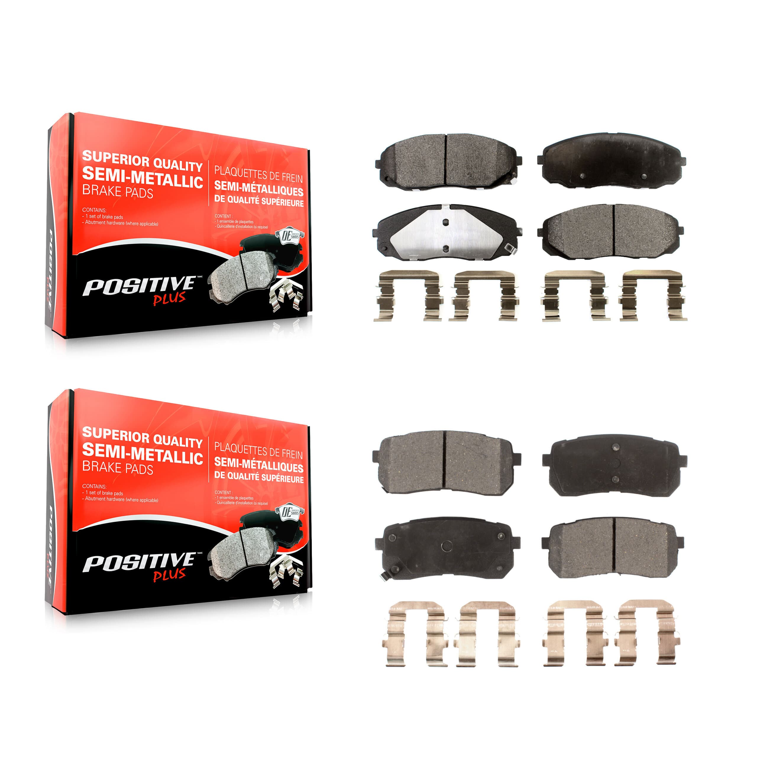 Positive Plus - KPF-100484 - Front and Rear Disc Brake Pad Kits image 1