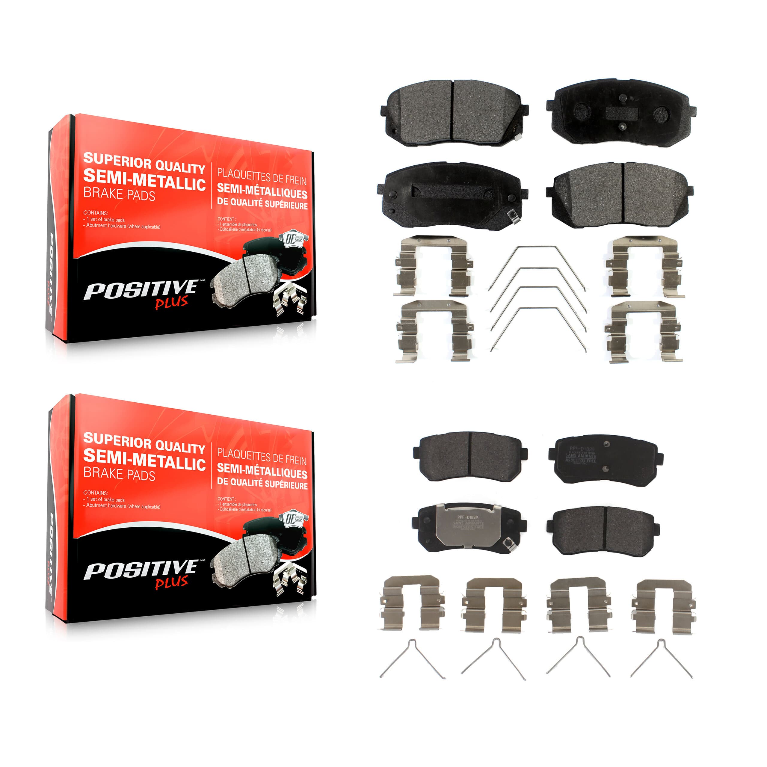 Positive Plus - KPF-100488 - Front and Rear Disc Brake Pad Kits image 1
