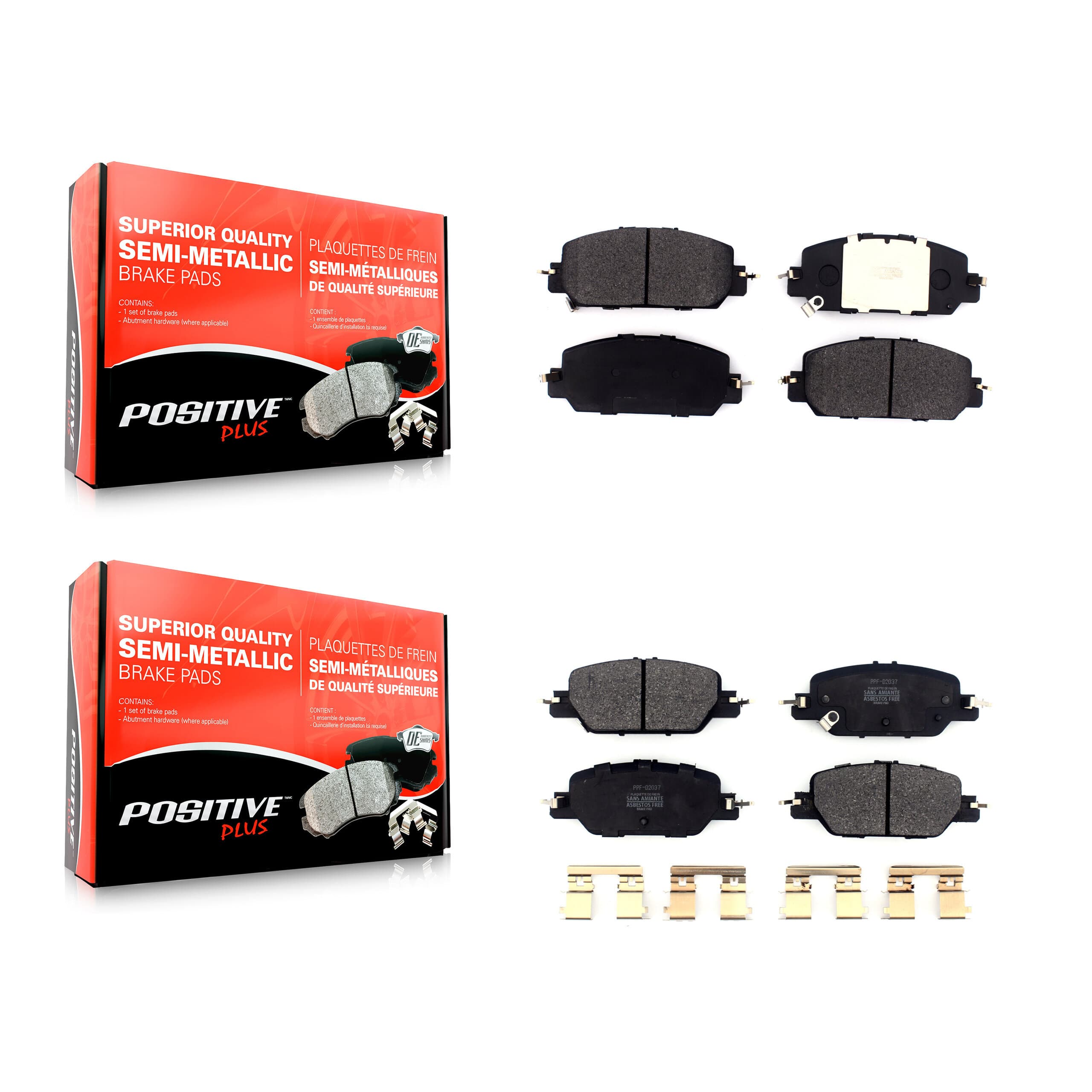 Positive Plus - KPF-100496 - Front and Rear Disc Brake Pad Kits image 1