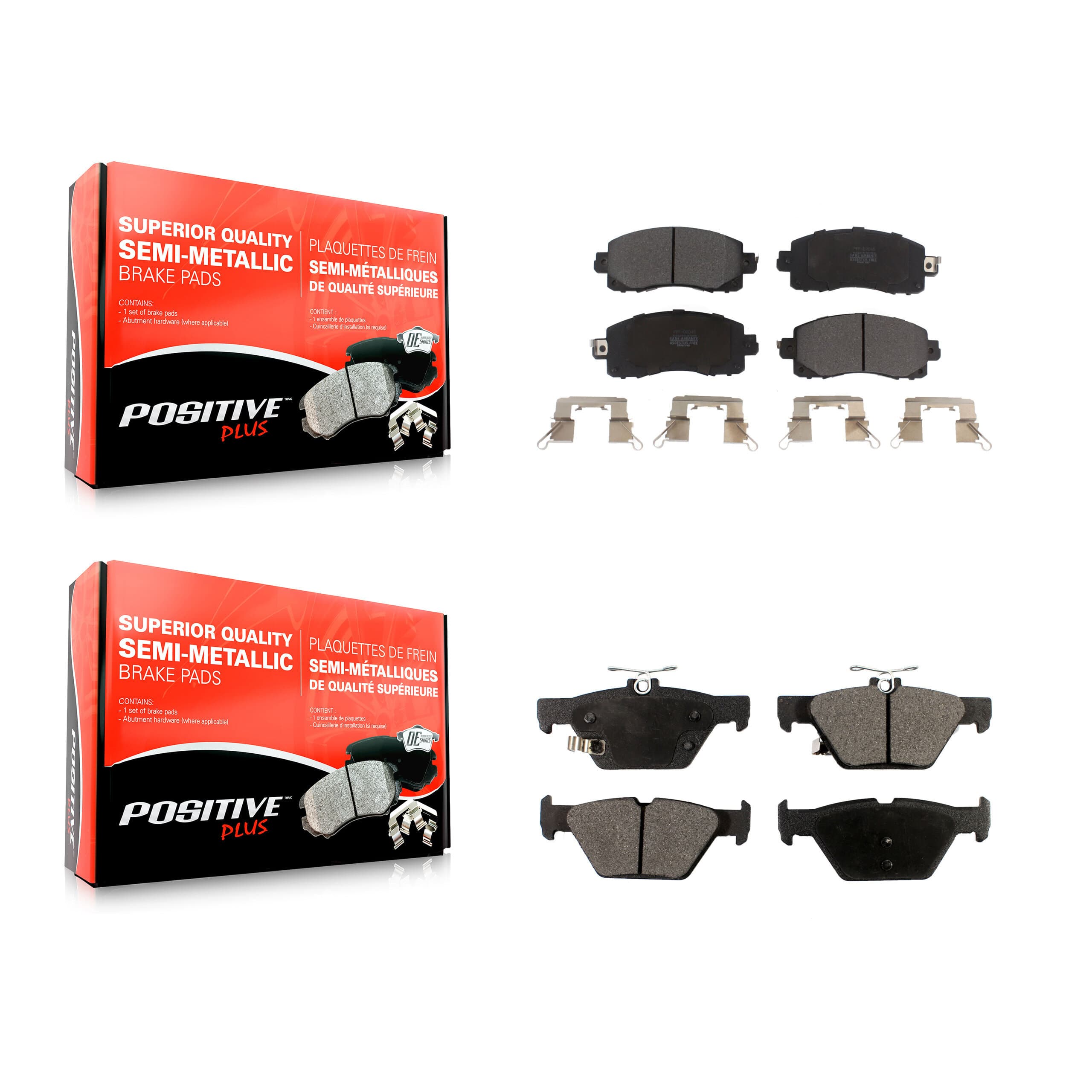Positive Plus - KPF-100498 - Front and Rear Disc Brake Pad Kits image 1
