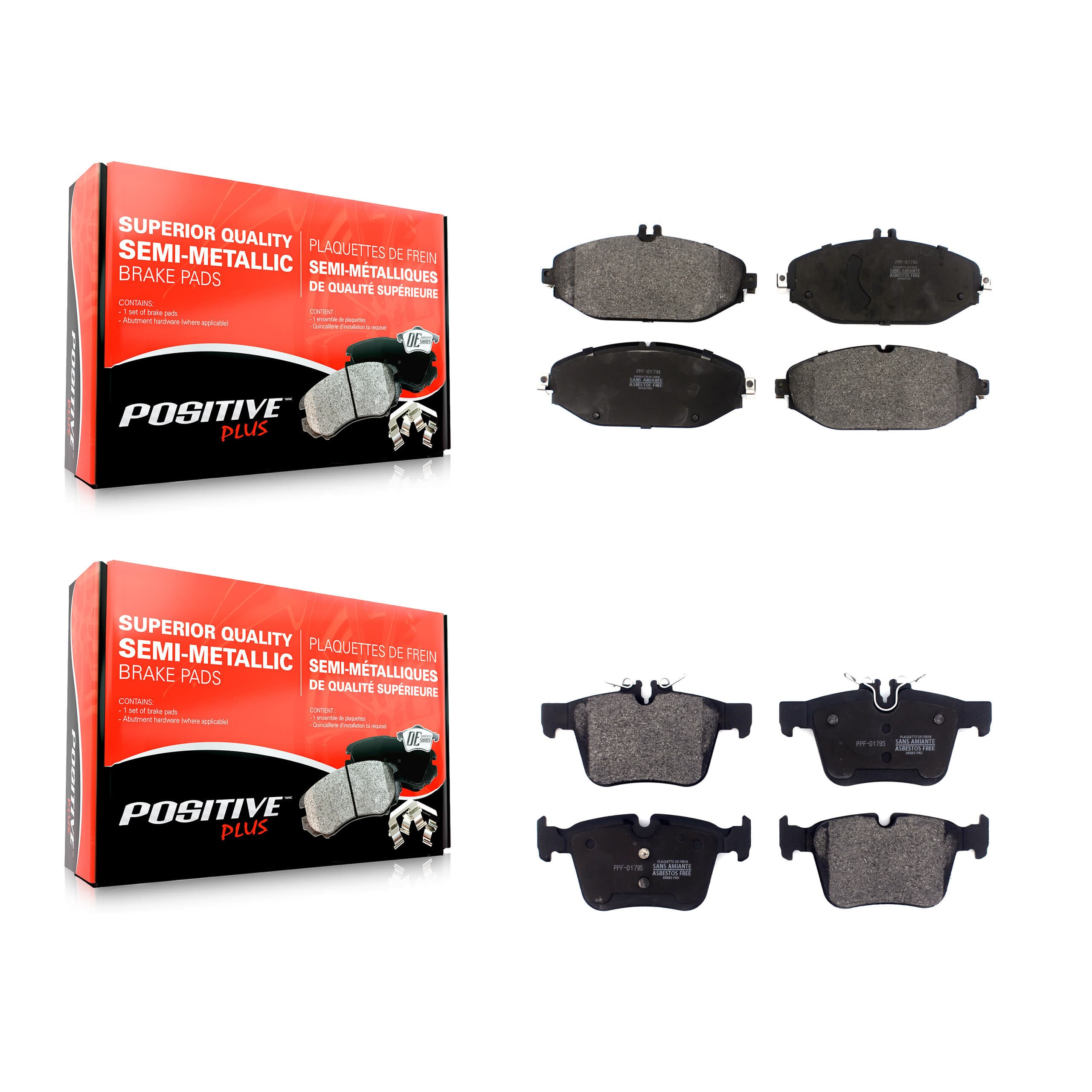 Positive Plus - KPF-100503 - Front and Rear Disc Brake Pad Kits image 1