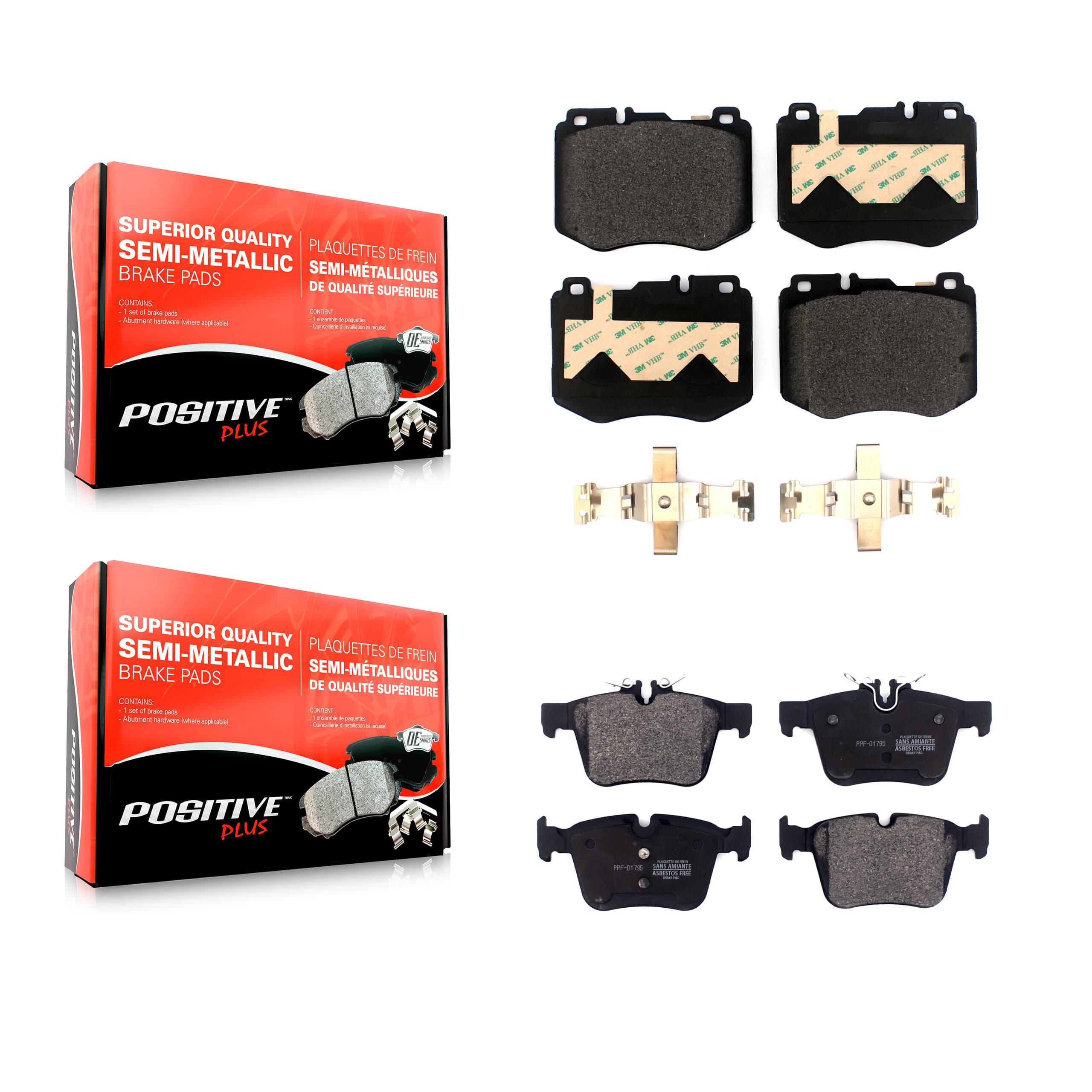Positive Plus - KPF-100504 - Front and Rear Disc Brake Pad Kits image 1
