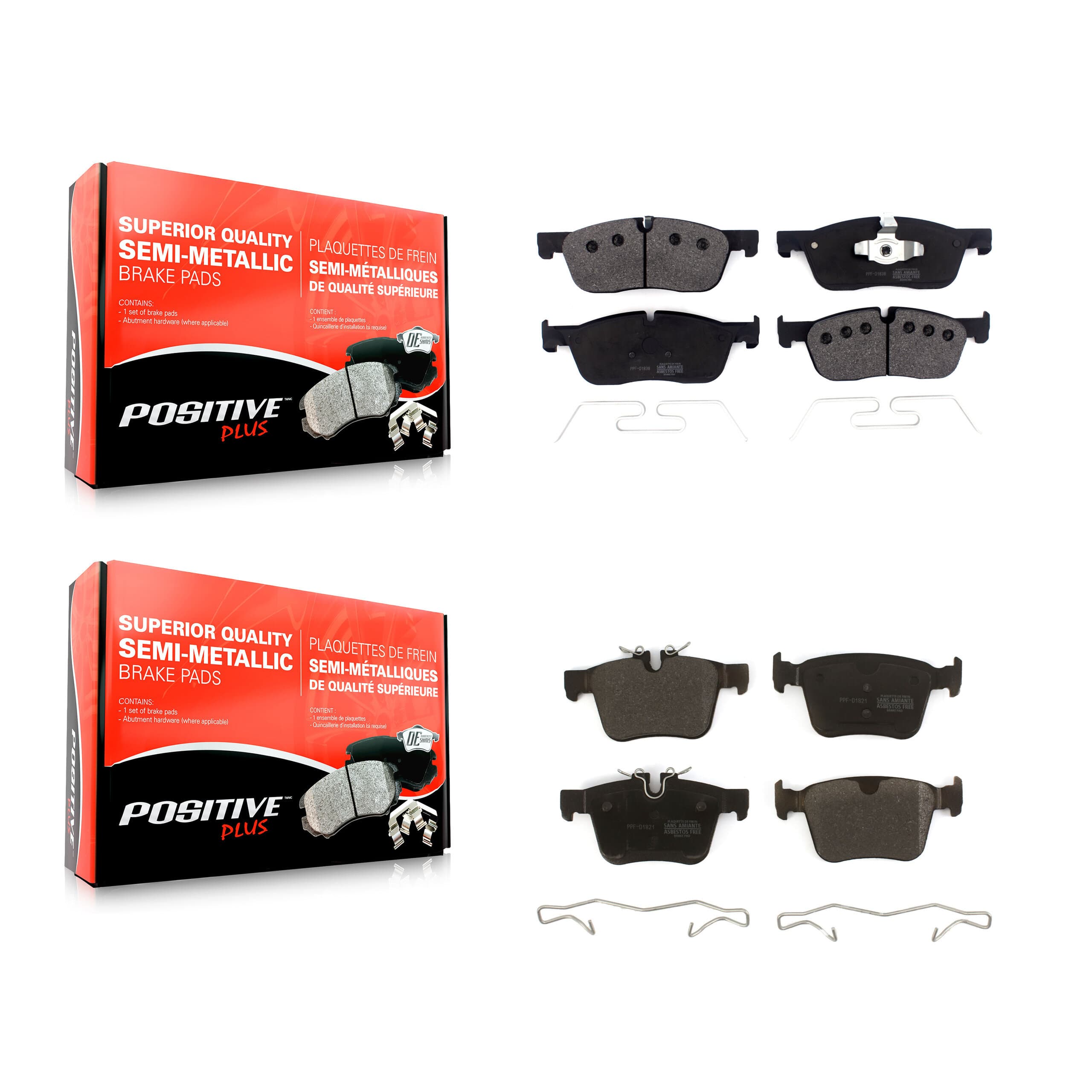 Positive Plus - KPF-100505 - Front and Rear Disc Brake Pad Kits image 1