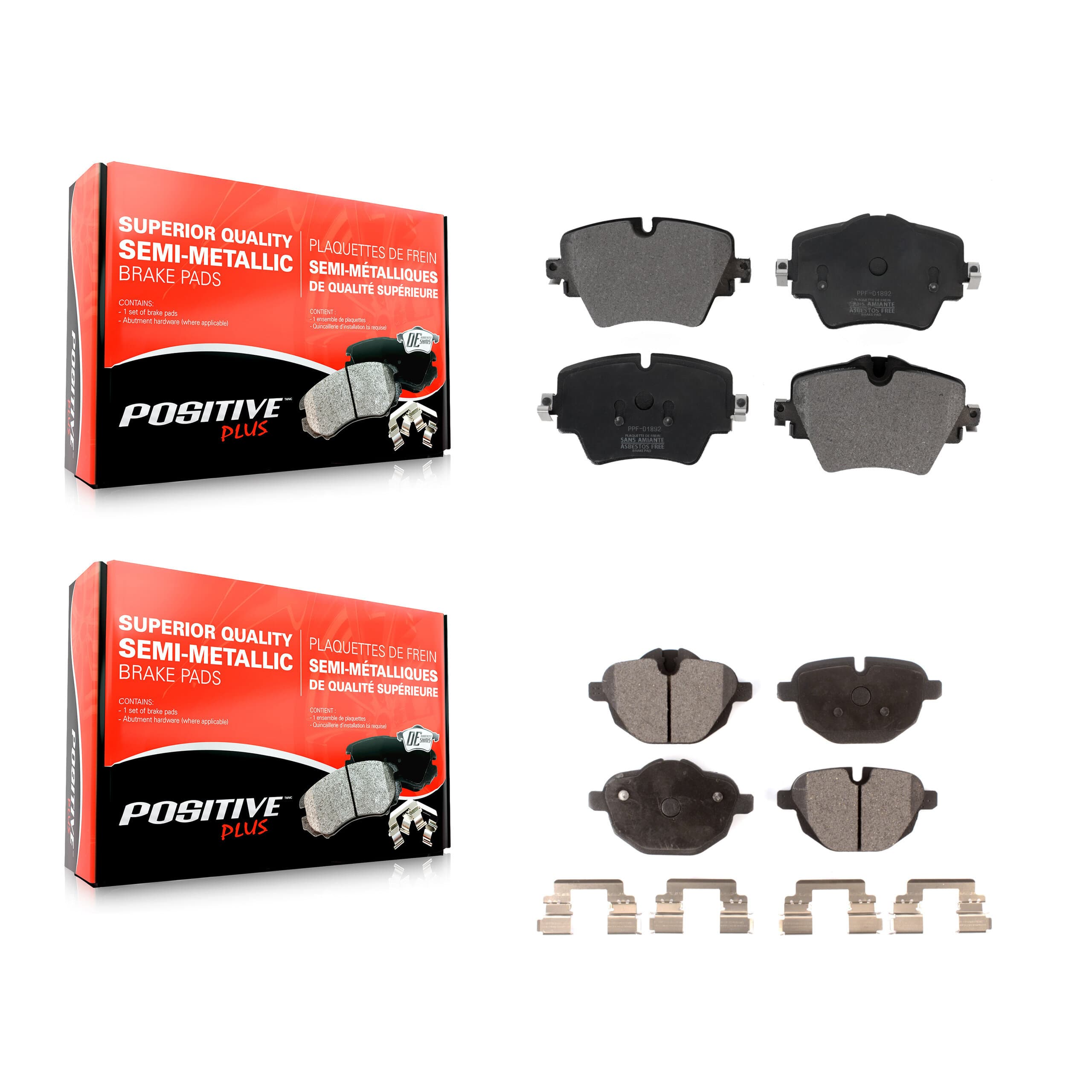 Positive Plus - KPF-100509 - Front and Rear Disc Brake Pad Kits image 1