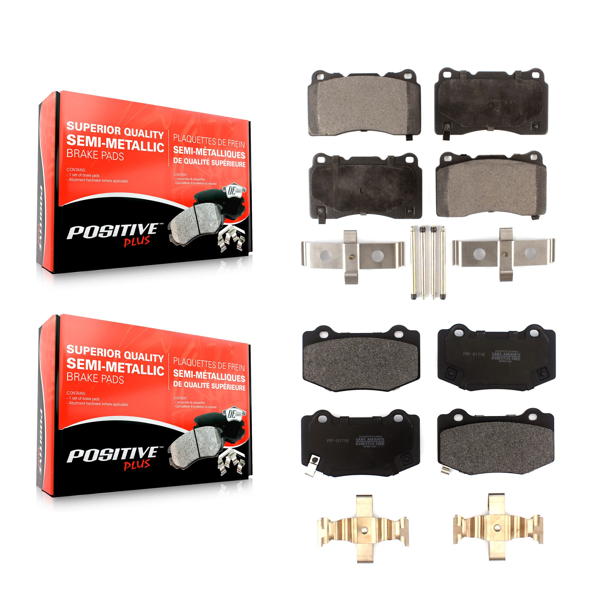 Positive Plus - KPF-100513 - Front and Rear Disc Brake Pad Kits image 1