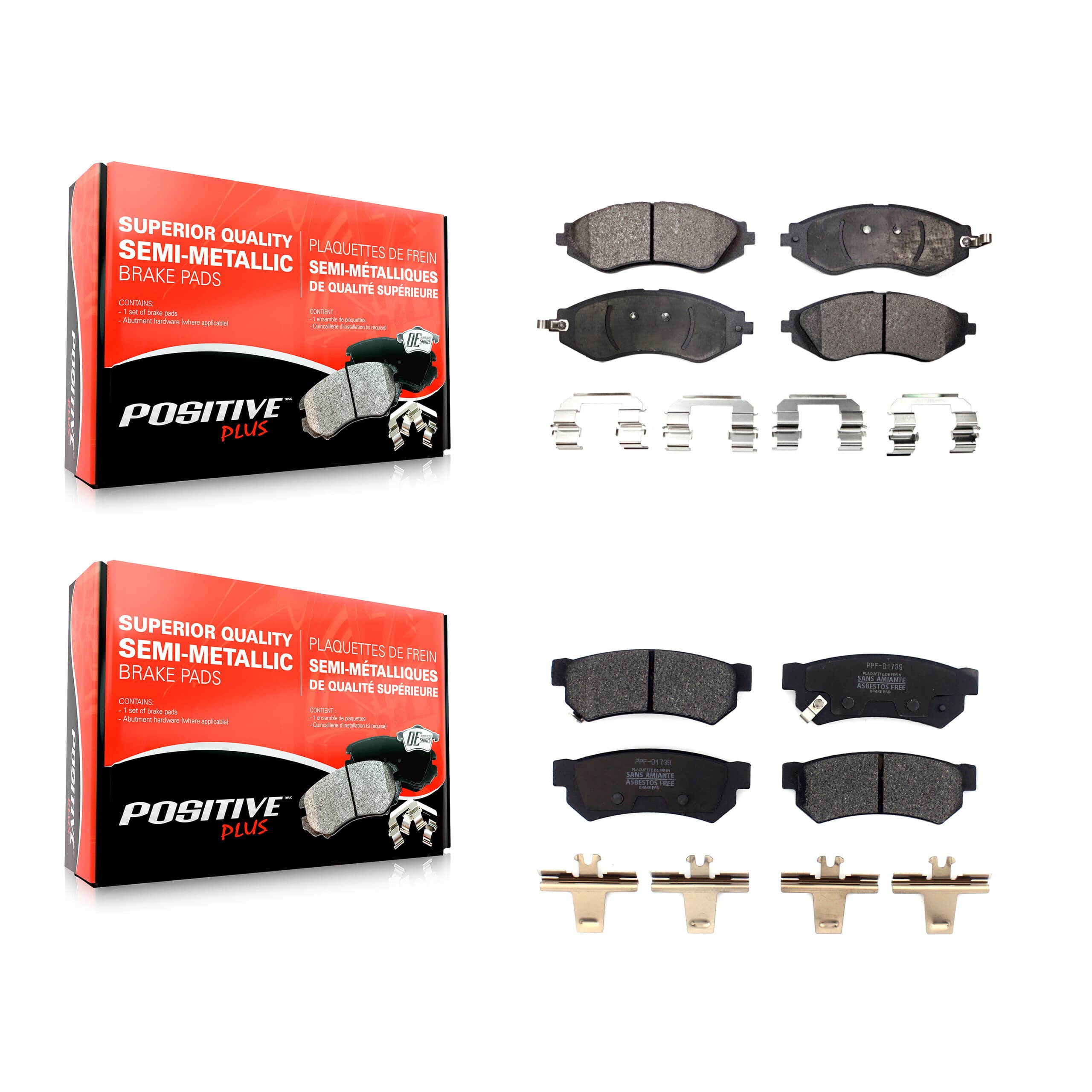 Positive Plus - KPF-100514 - Front and Rear Disc Brake Pad Kits image 1